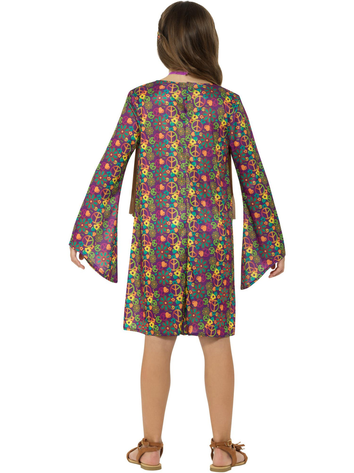 Hippie Girl Costume, with Dress, Multi-Coloured