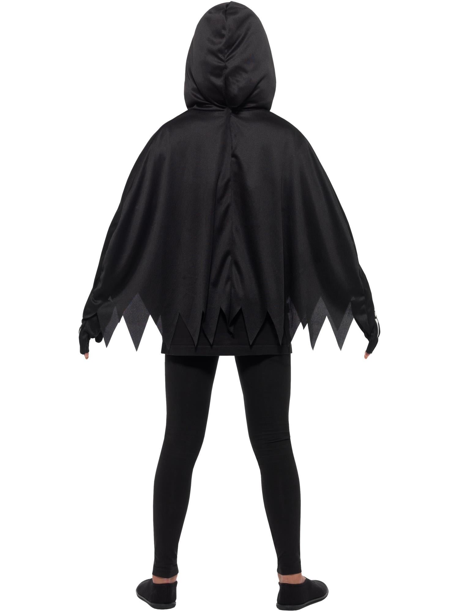 Kids Unisex Skeleton Poncho, with Gloves