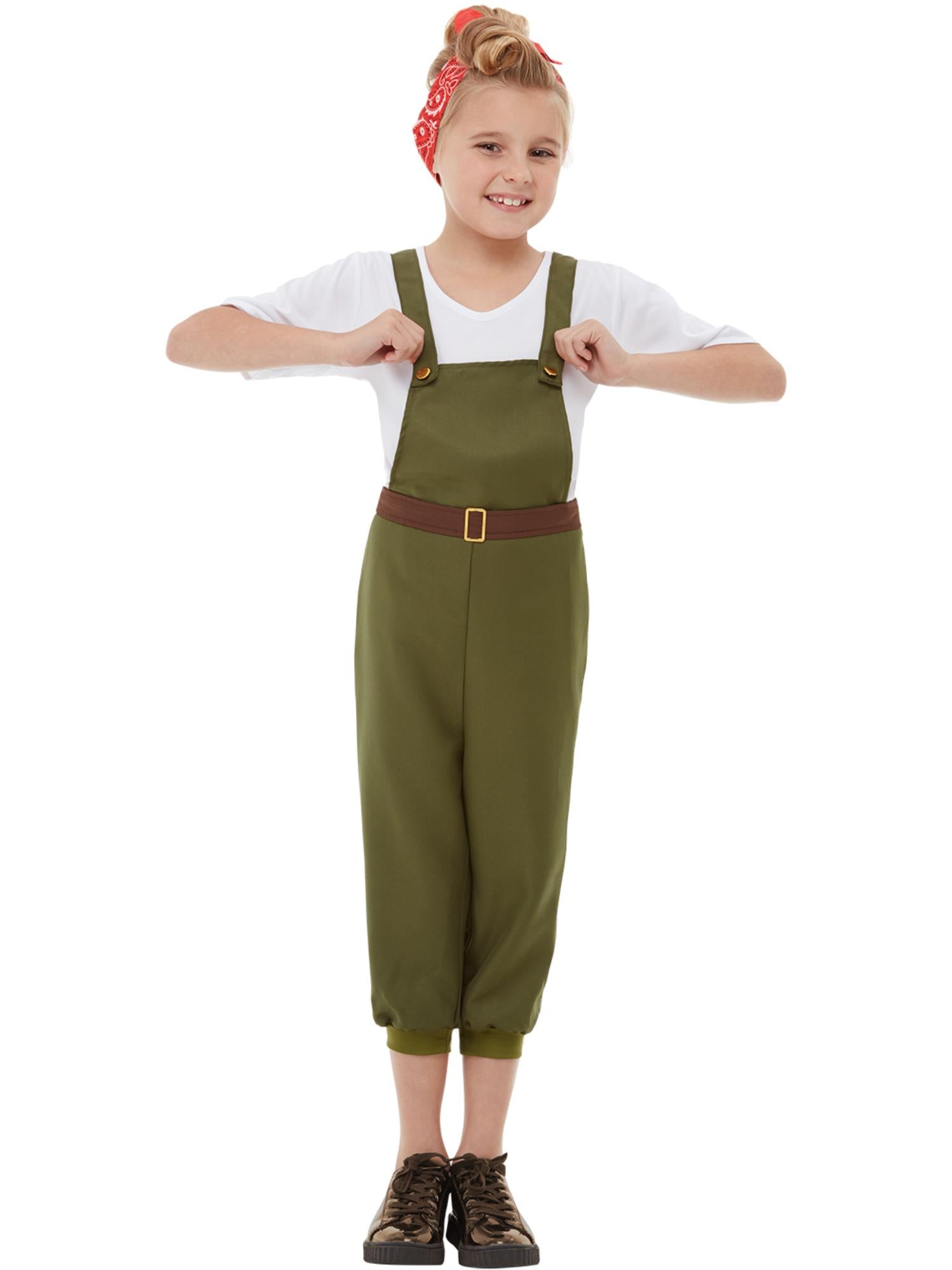 WW2 Little Land Girl Costume, Green