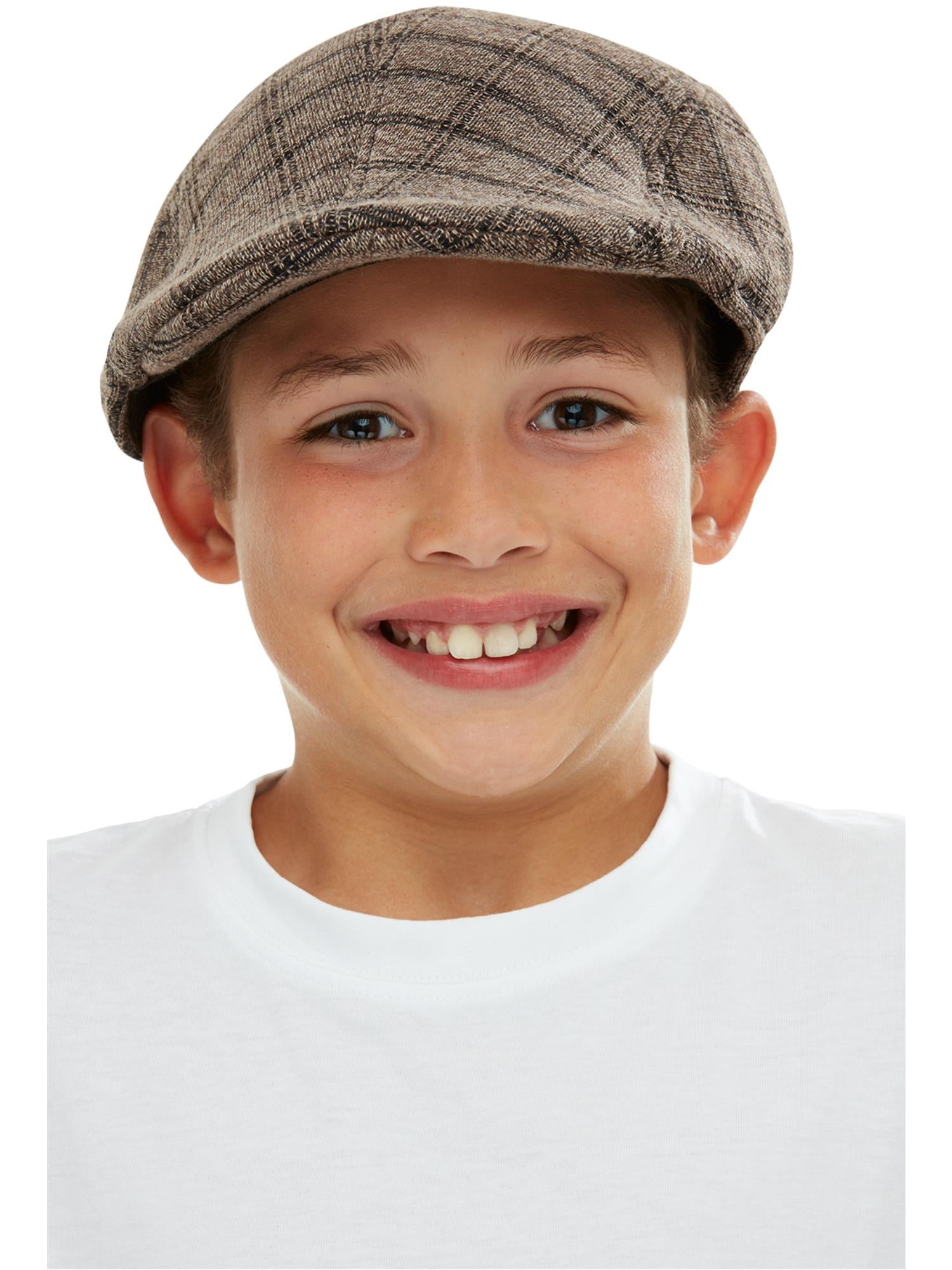 Kids Flat Cap, Brown & Black