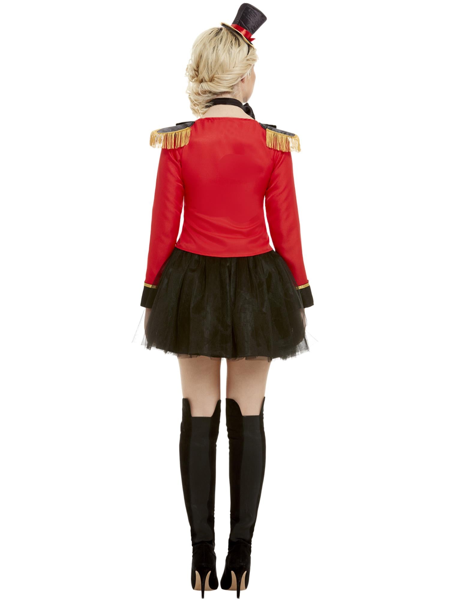 Luxe Ringmaster-dameskostuum, rood