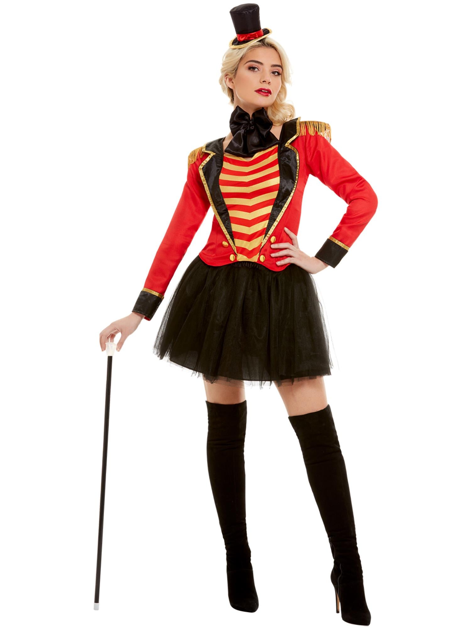 Luxe Ringmaster-dameskostuum, rood