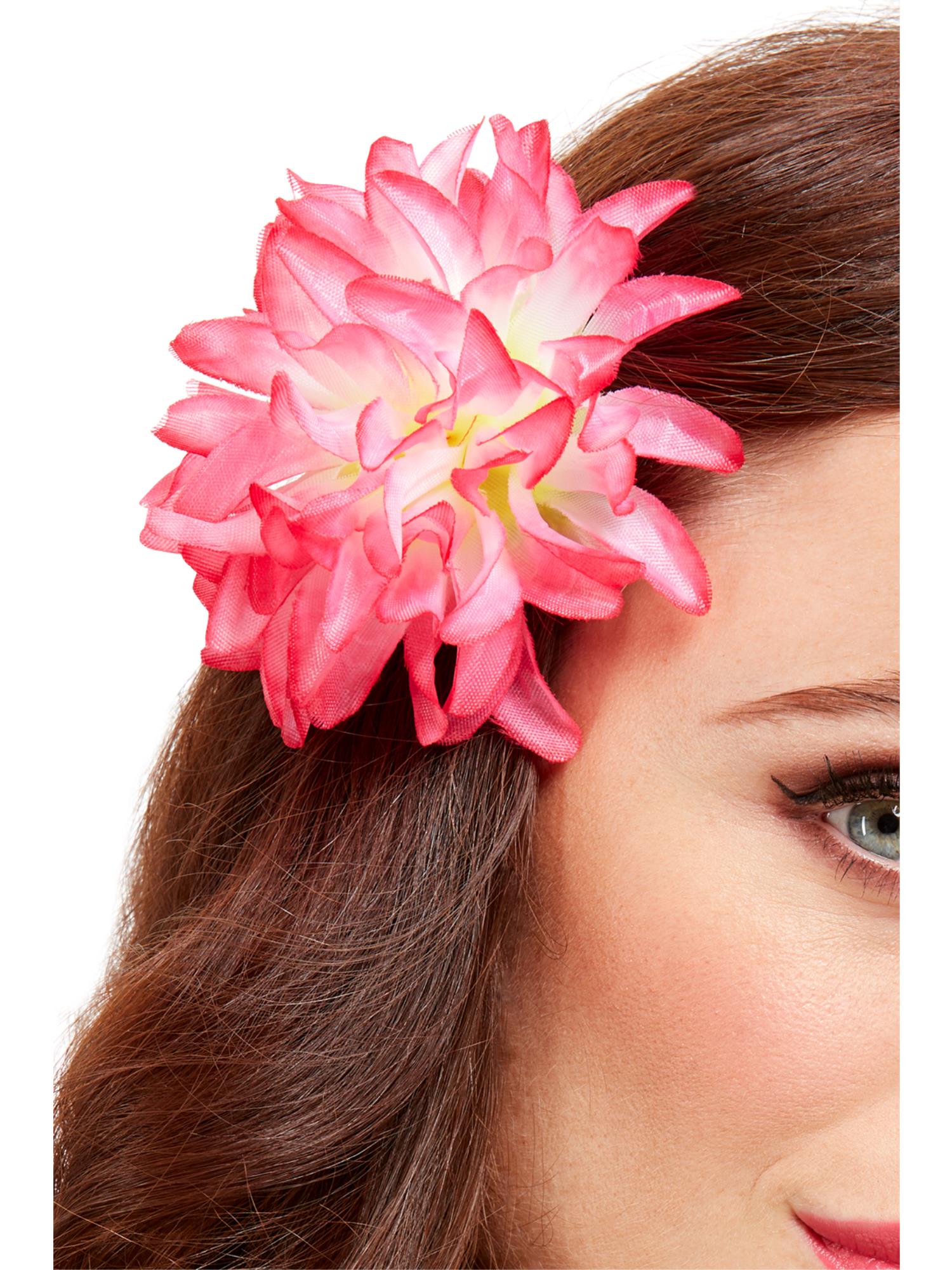 Tropical Hawaiian Flower Hair Clip, Pink