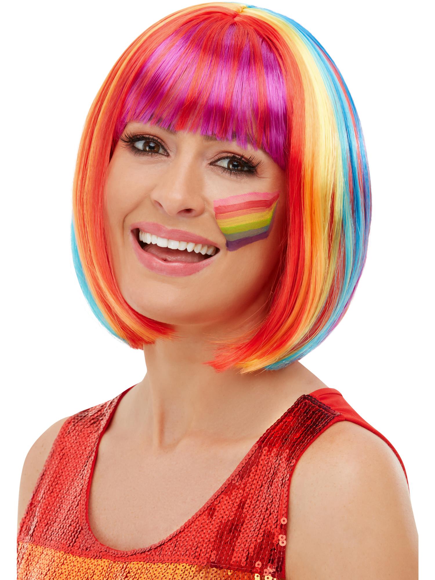Rainbow Bob Wig, Multi-Coloured