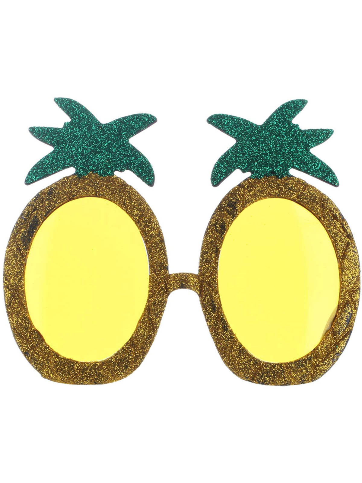 Tropical Pineapple Glitter Glasses, Yellow