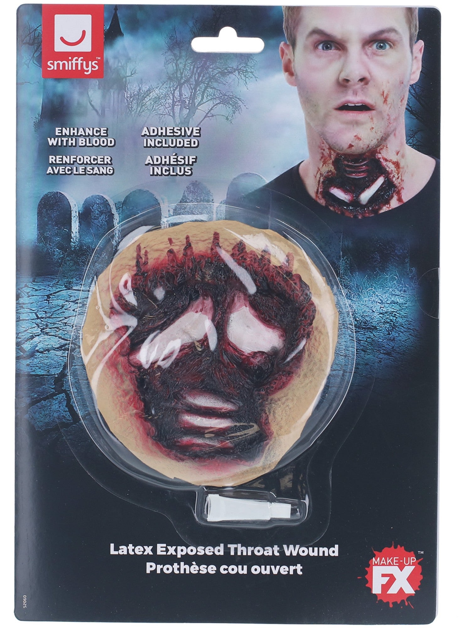 Smiffys Make-Up FX, Latex-Wunde am Hals, Re