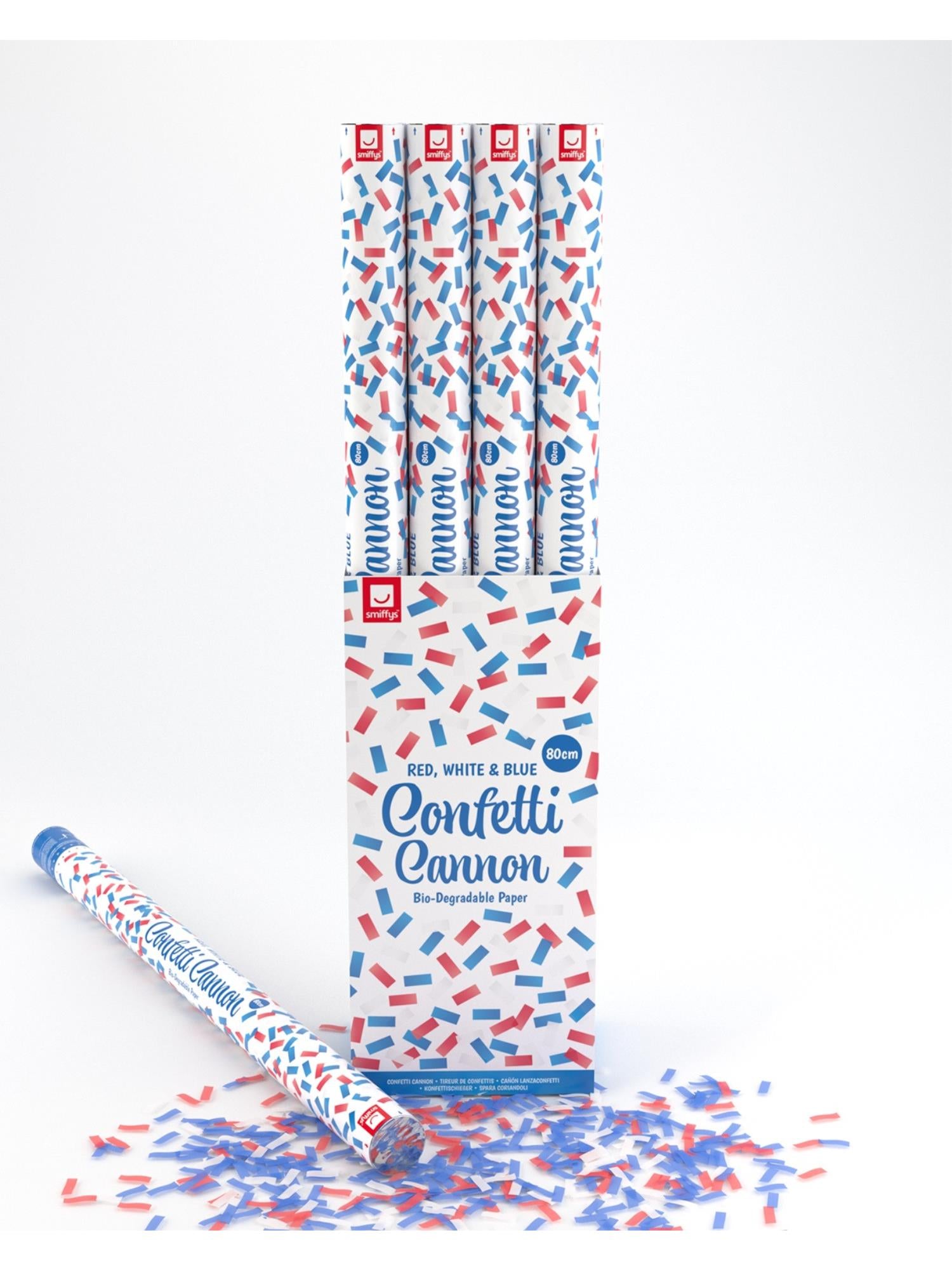 80cm Confetti Cannon, Red, White & Blue, DB of 12