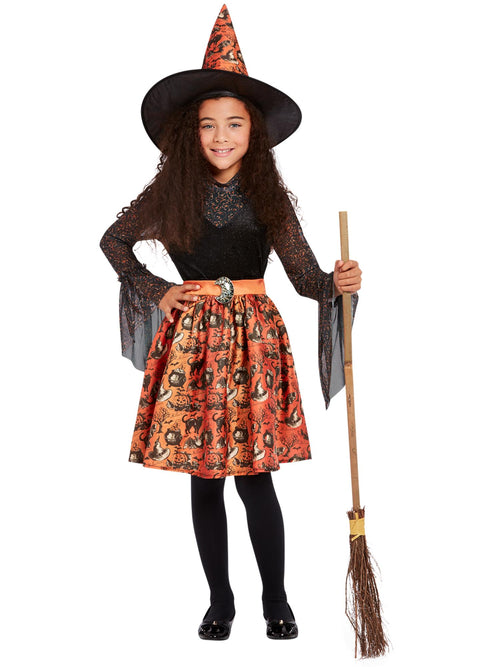 Vintage Witch Costume, Orange