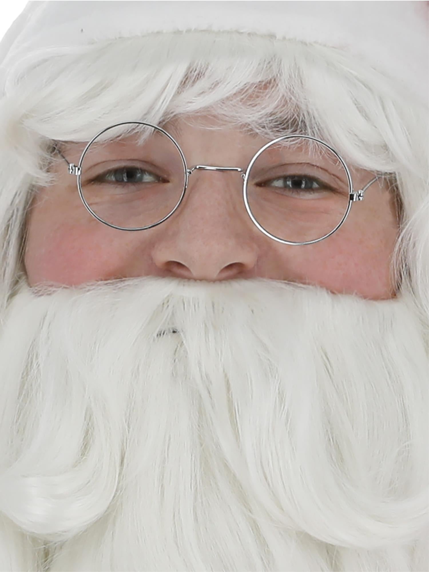 Weihnachtsmannbrille mit Drahtgestell, silberfarben