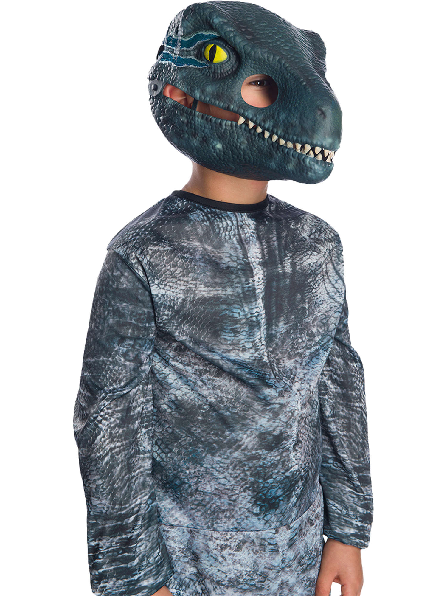Velociraptor 'Blauw' beweegbaar kaakmasker