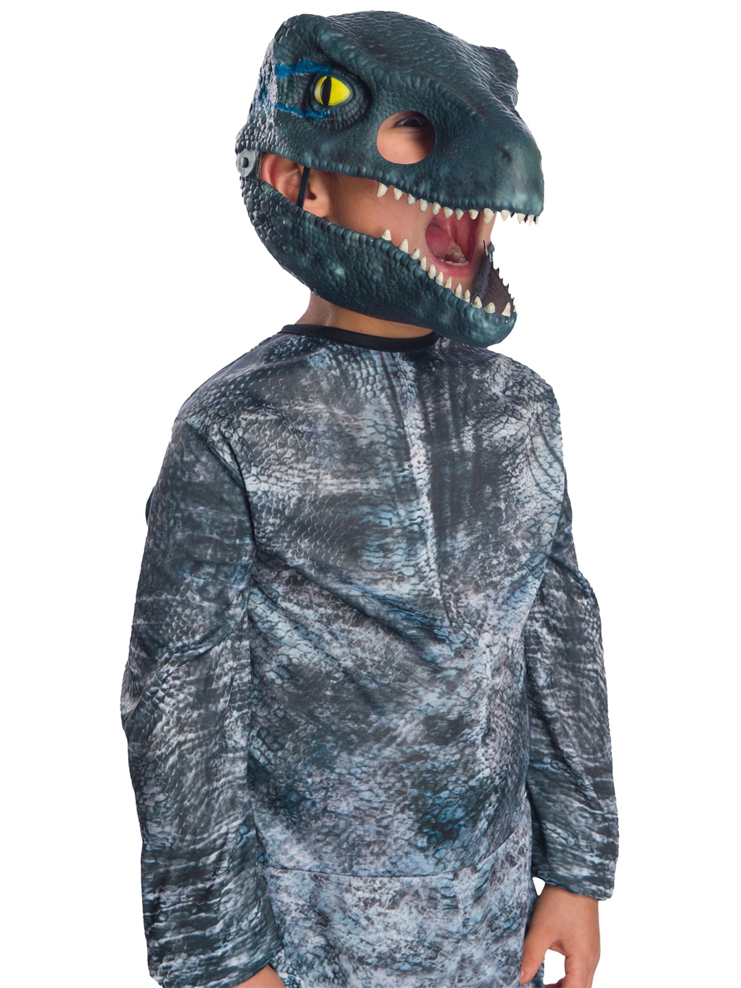 Velociraptor 'Blauw' beweegbaar kaakmasker