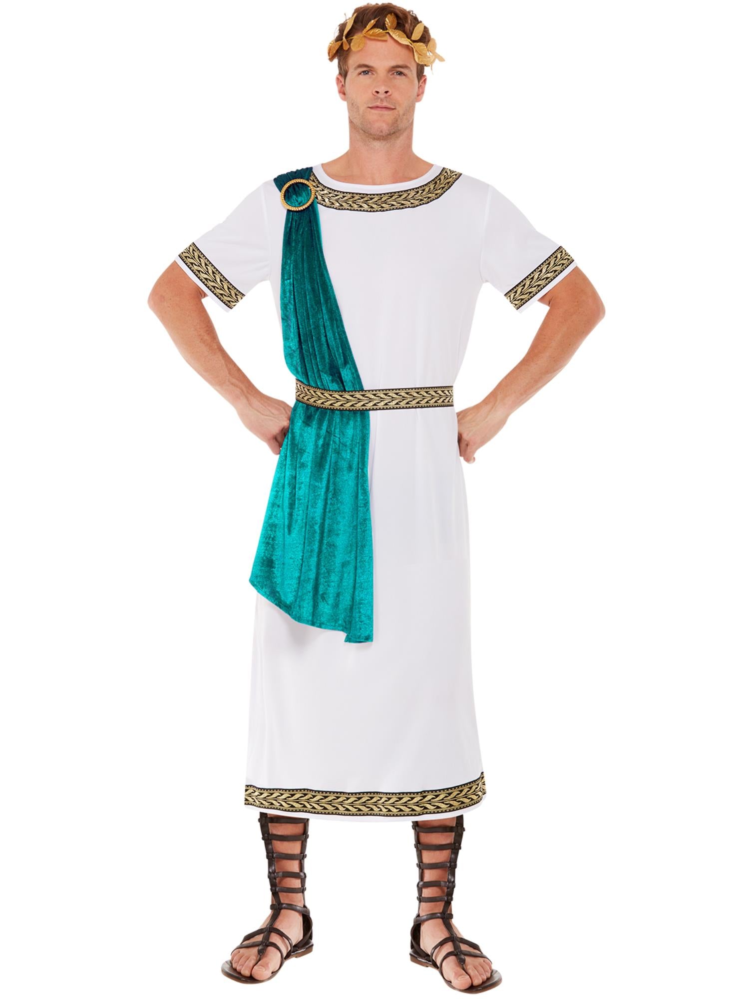 Luxe toga-kostuum van een keizer uit het Romeinse Rijk, wit