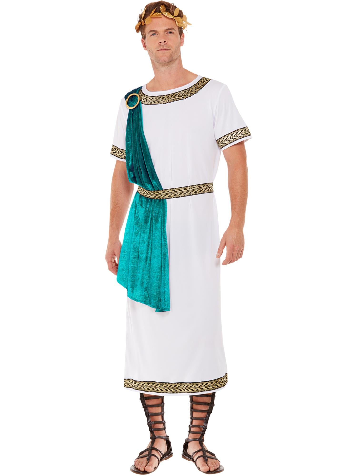 Luxe toga-kostuum van een keizer uit het Romeinse Rijk, wit