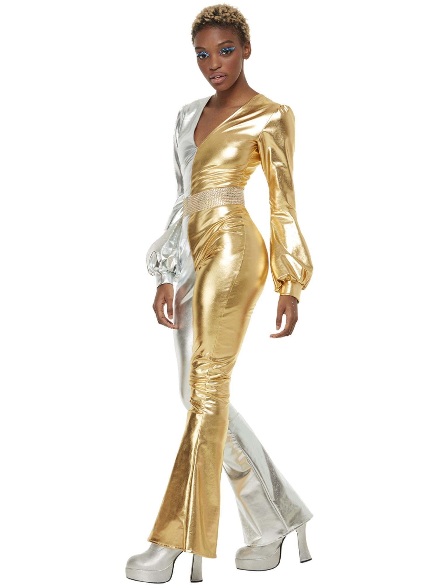 70s Super Chic Costume, Gold & Silver