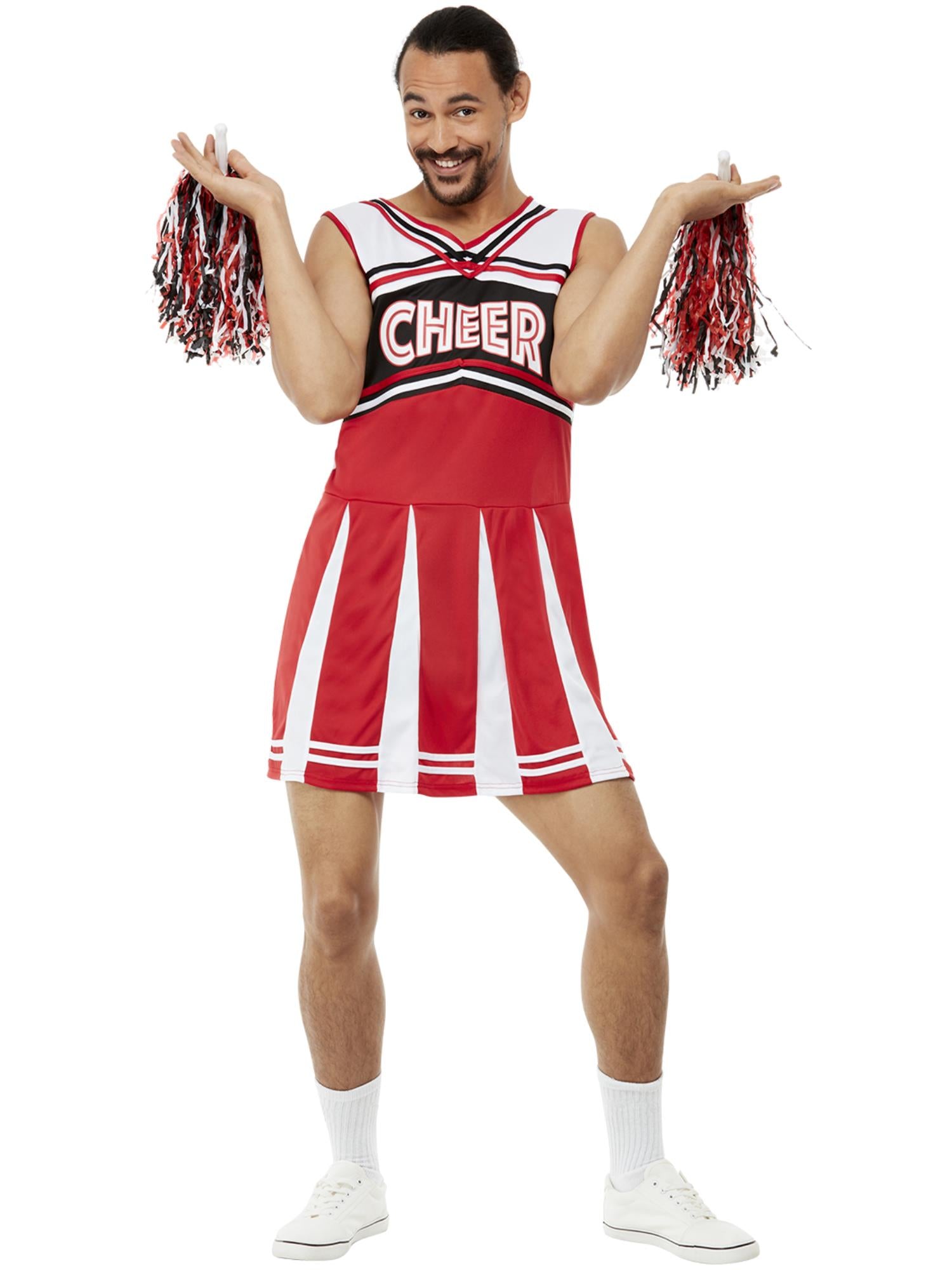 „Give Me A…“-Cheerleader-Kostüm, weiß und rot
