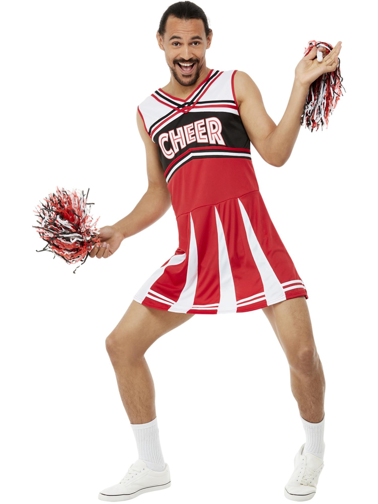 „Give Me A…“-Cheerleader-Kostüm, weiß und rot