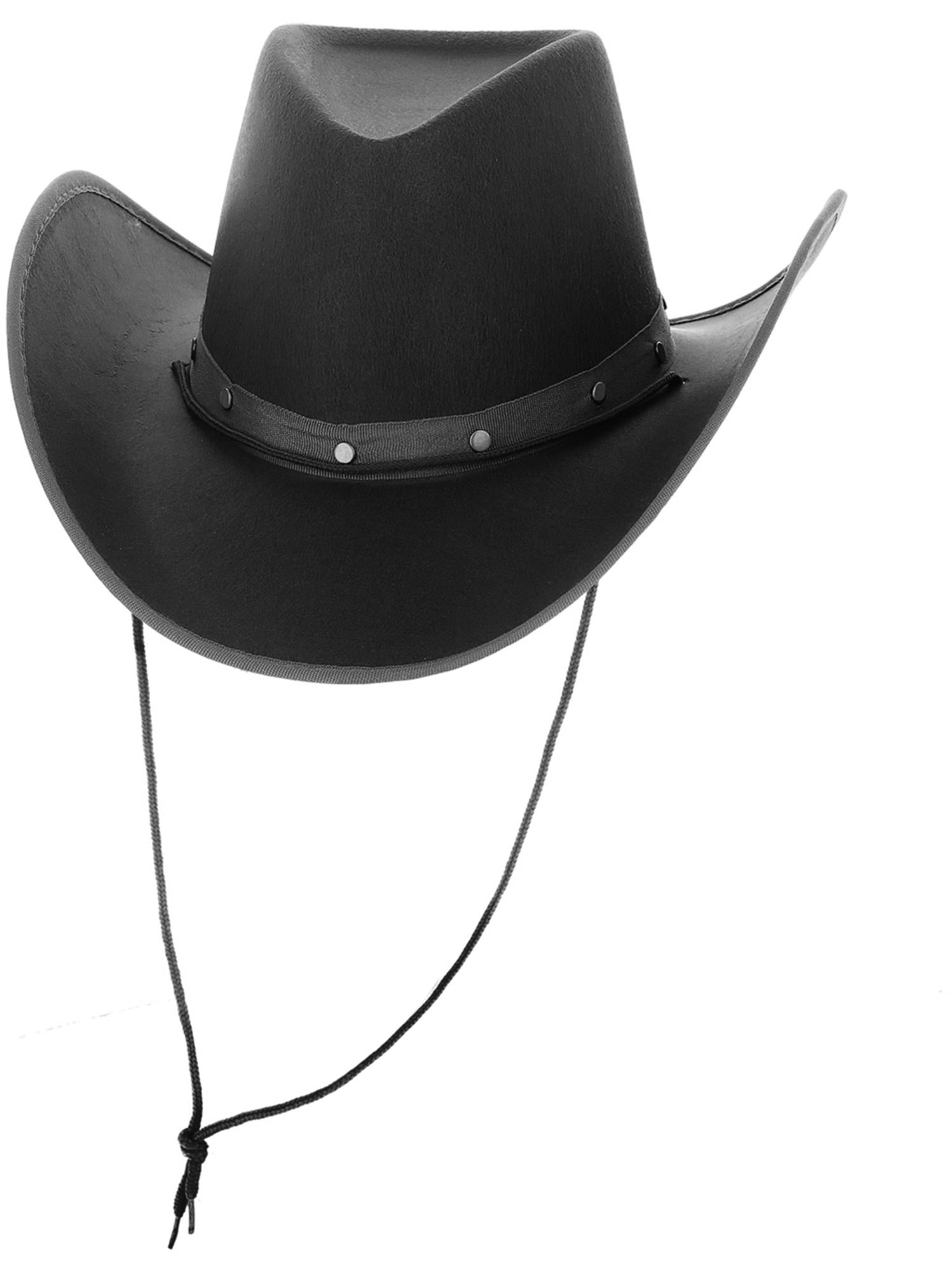 Black Cowboy Hat, Felt, with Cord