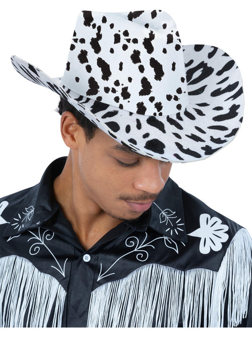 Cow Print Cowboy Hat, with Cord