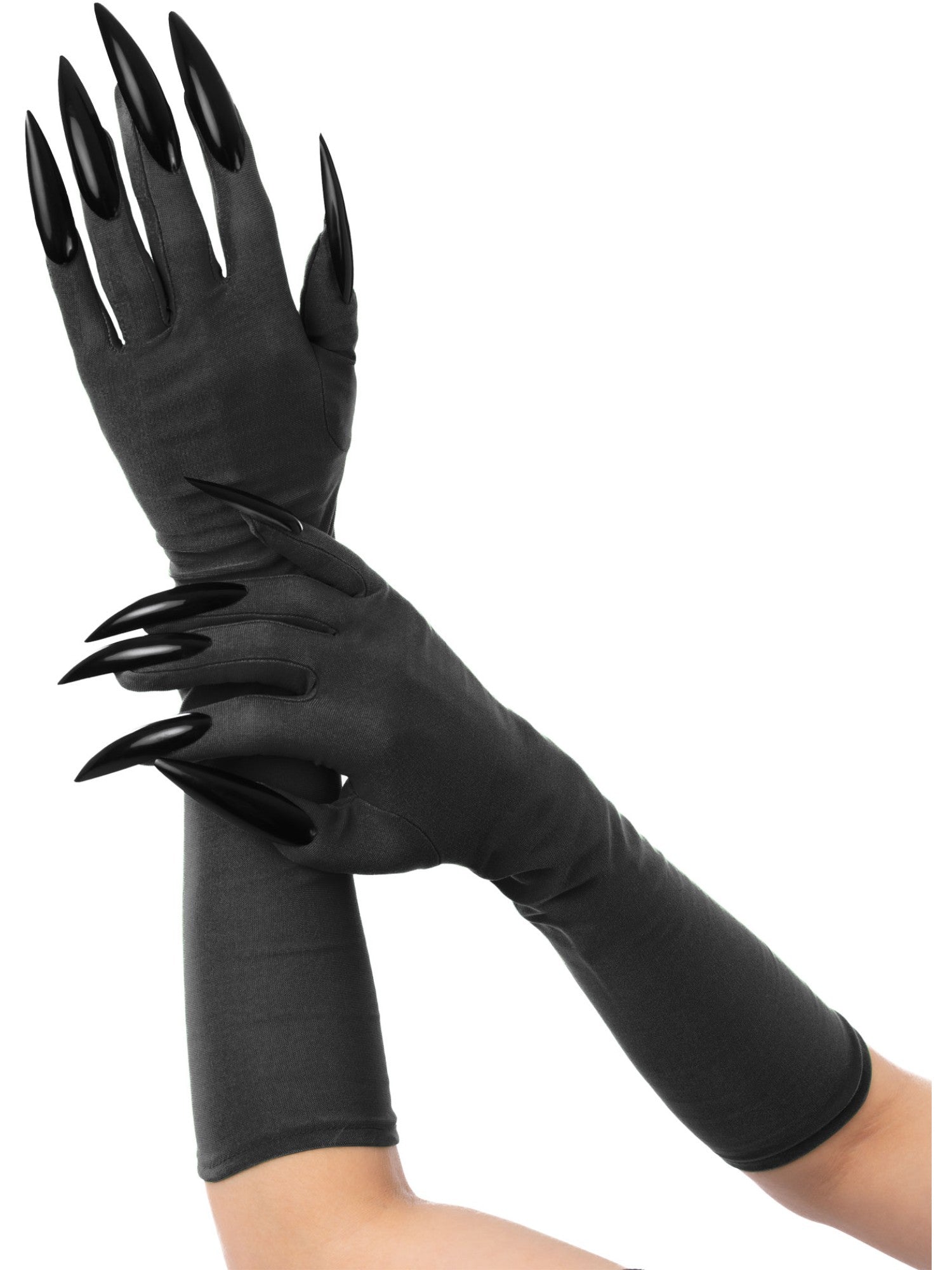 Schwarze Katzenhandschuhe mit schwarzen Krallen