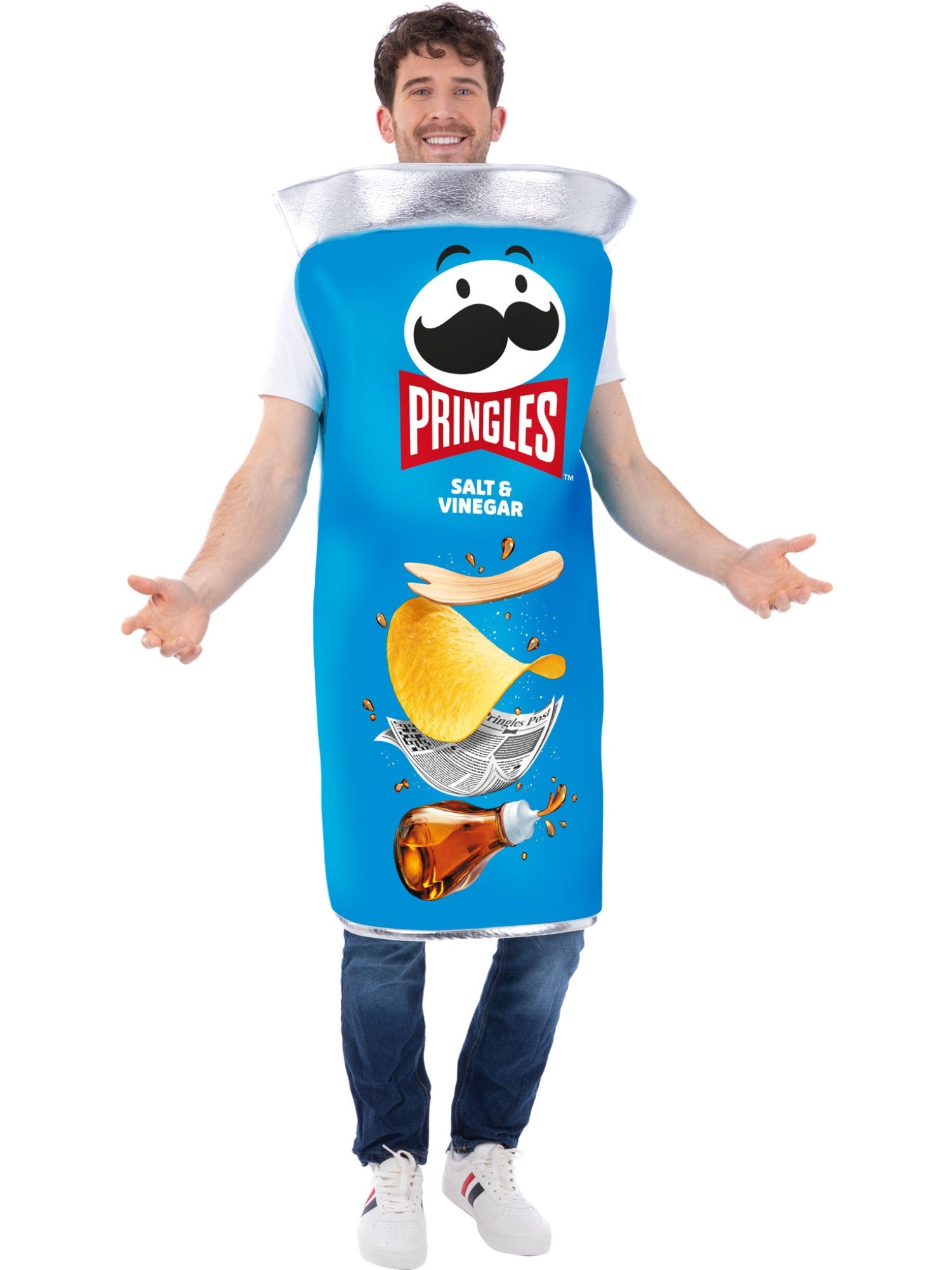 Pringles®-kostuum in de vorm van een blikje ‘Salt & Vinegar’