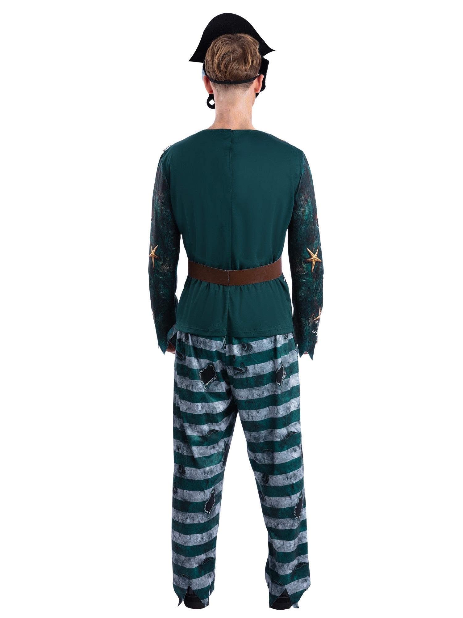 Skeleton Pirate Captain Costume, Printed Top