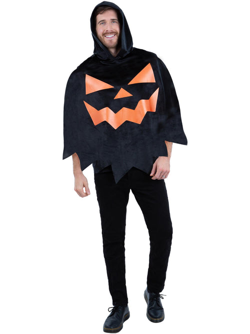 Black Pumpkin Poncho, Adult Unisex