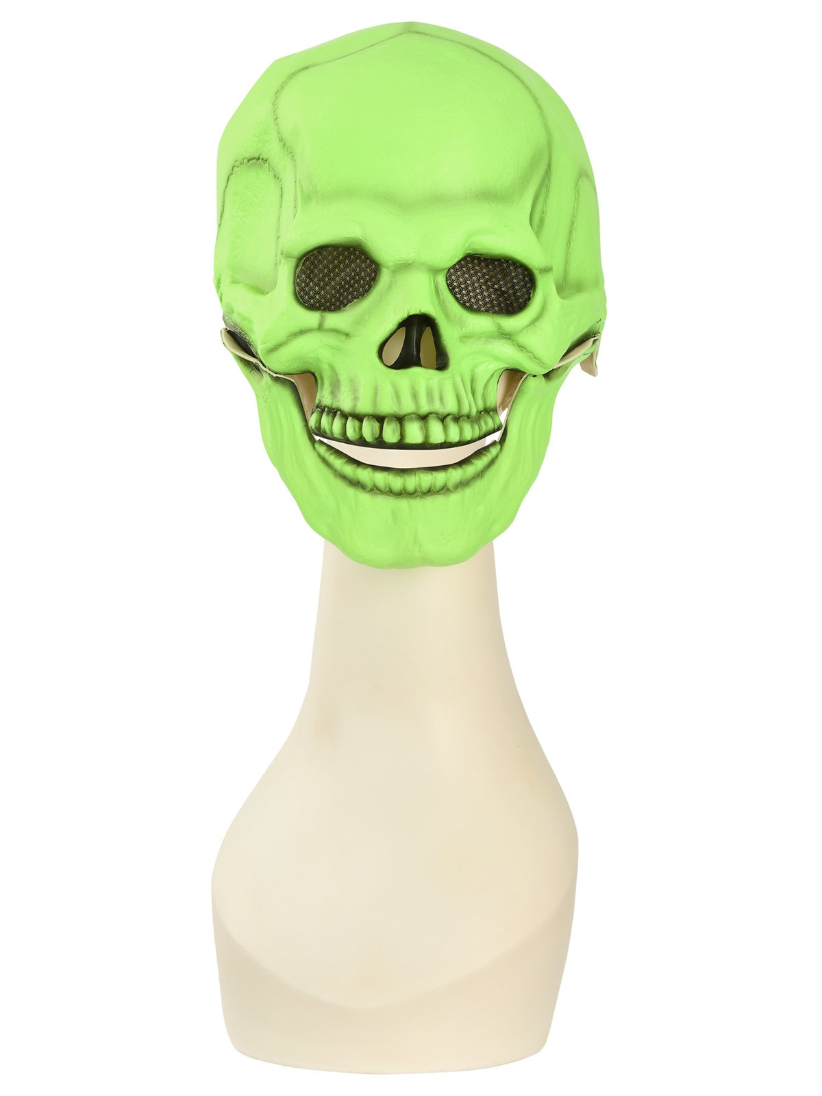 Grüne UV-Schwarzlicht-Skelett-Latexmaske