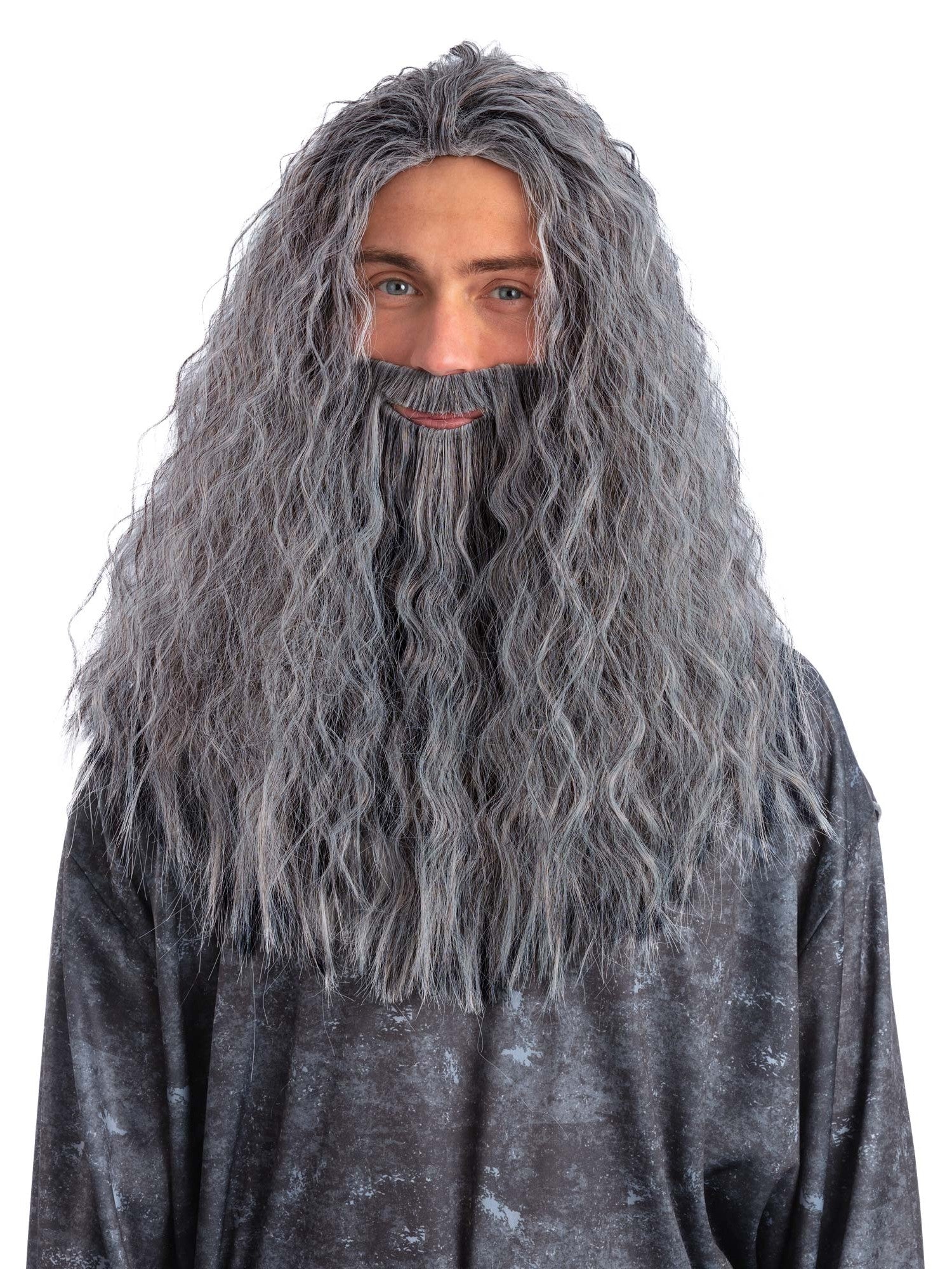 Sorcerer/Wizard Wig & Beard Set, Grey