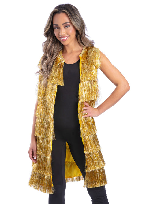 Fever Tinsel Festival Waistcoat, Gold