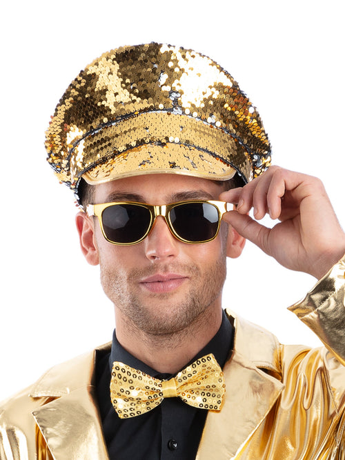 Gold & Silver Sequin Captains Hat