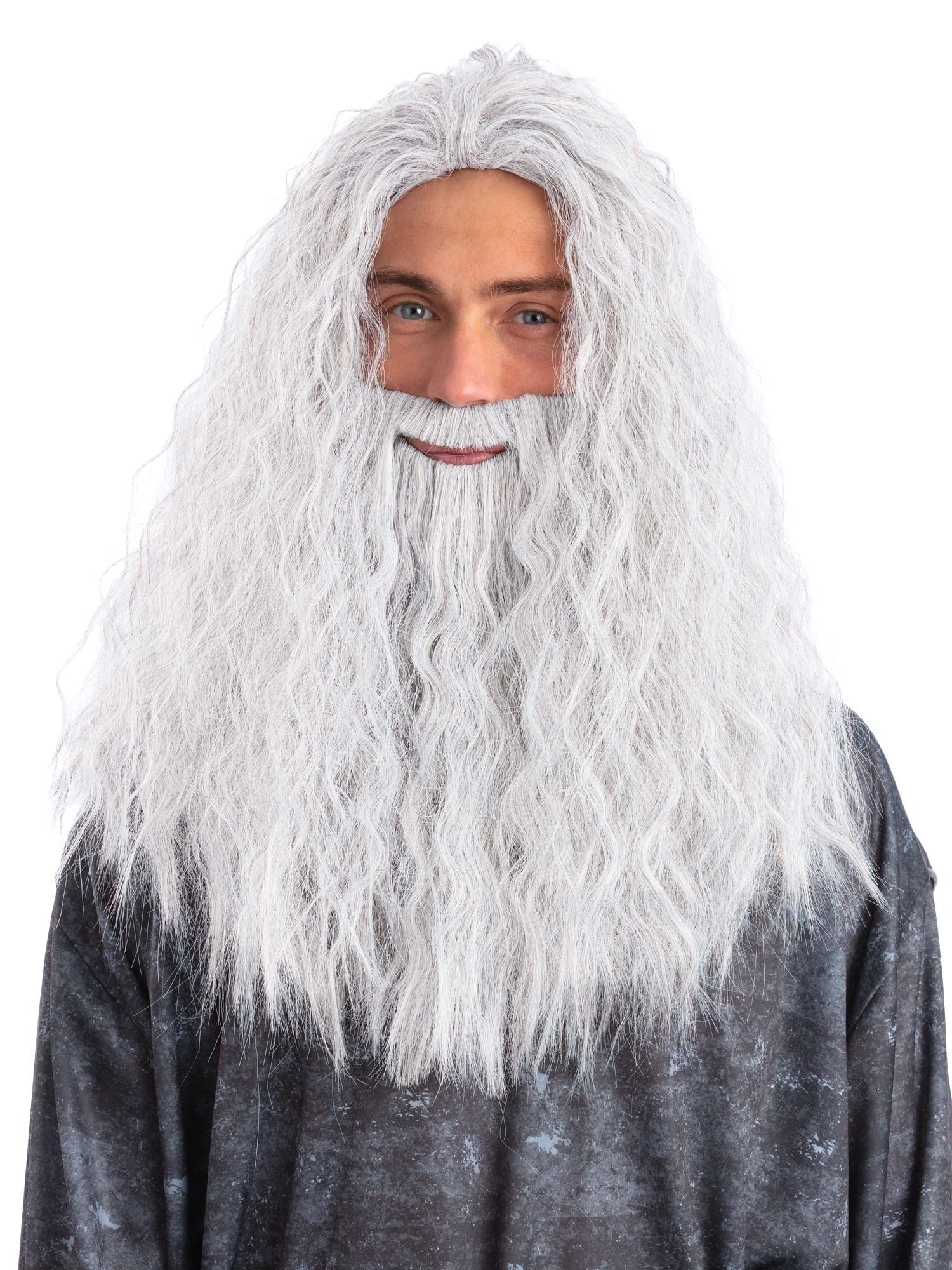 Sorcerer/Wizard Wig & Beard Set, White