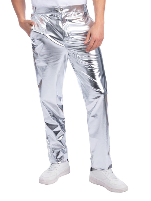 Sterling Silver Trousers, Metallic Silver