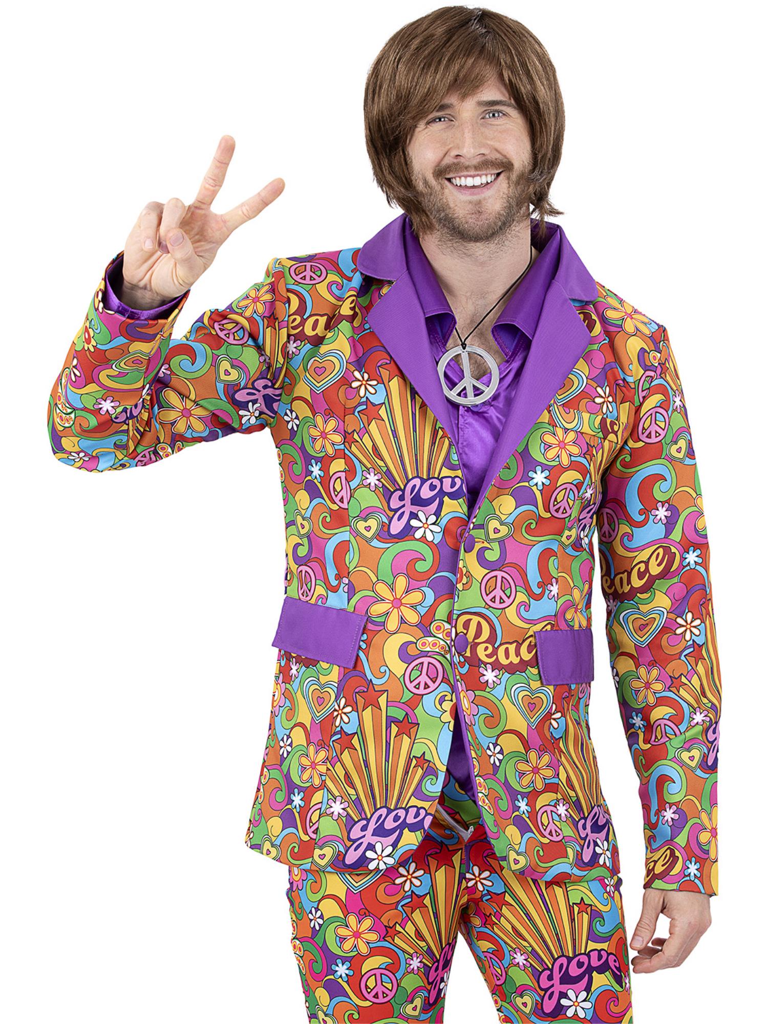 60er-Jahre-Regenbogen-Peace-Jacke