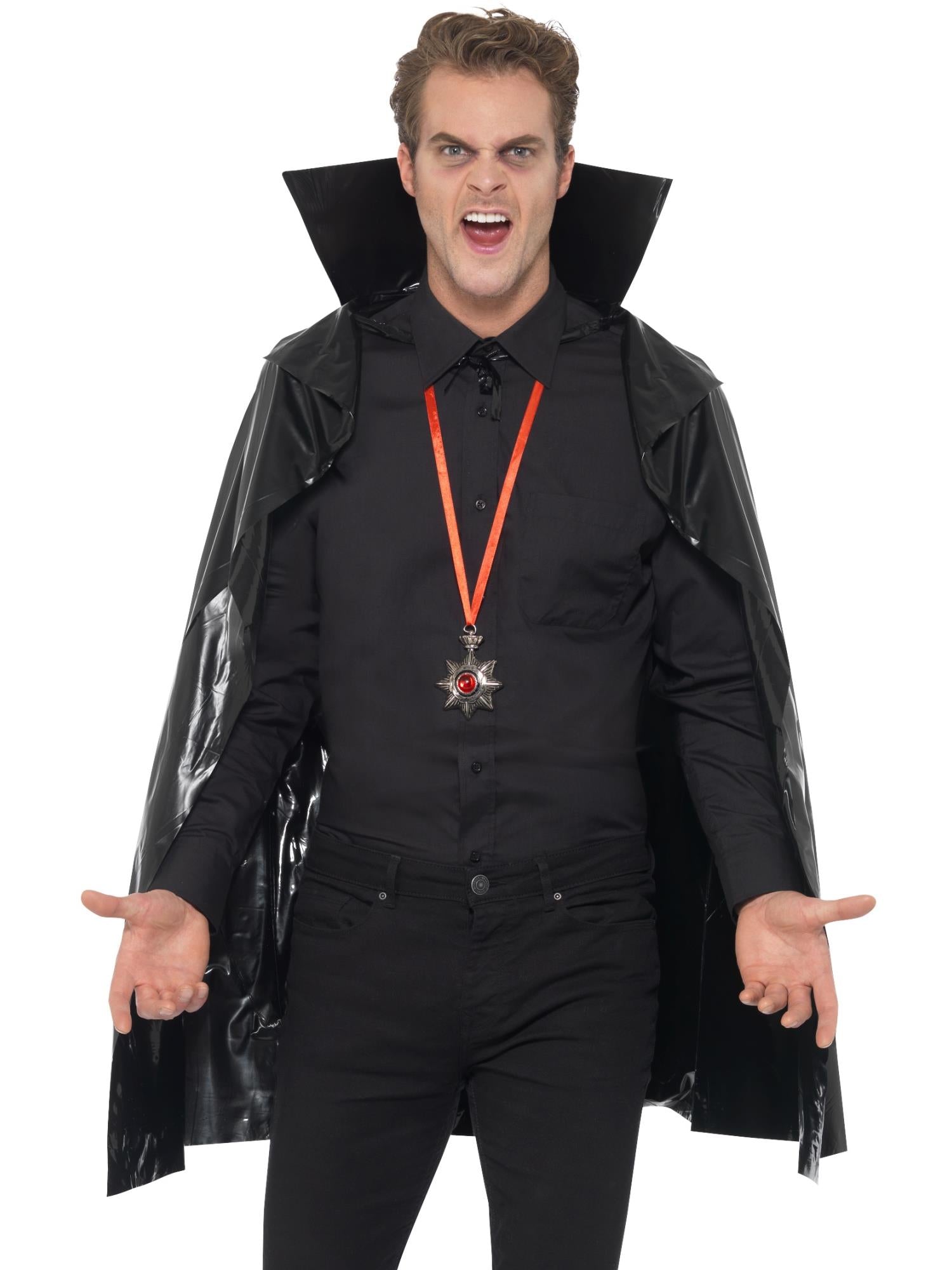 PVC Vampire Cape, Black
