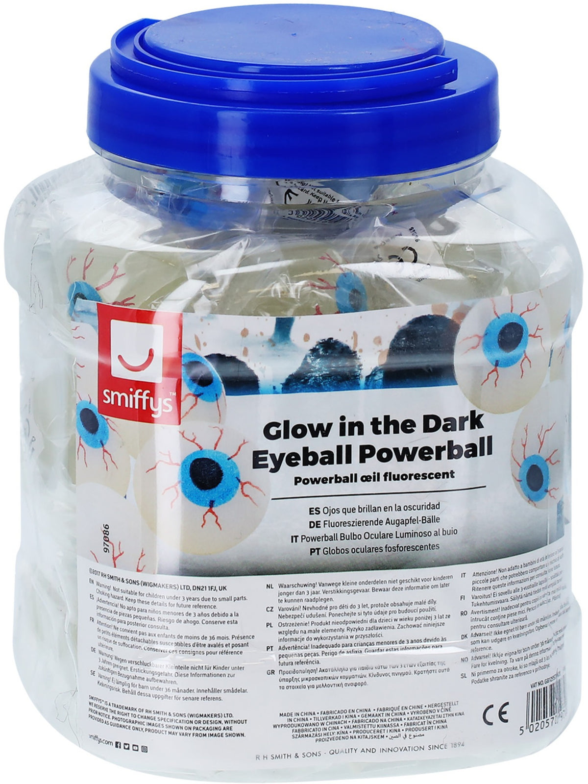 Glow in the Dark Eyeball Powerball, White