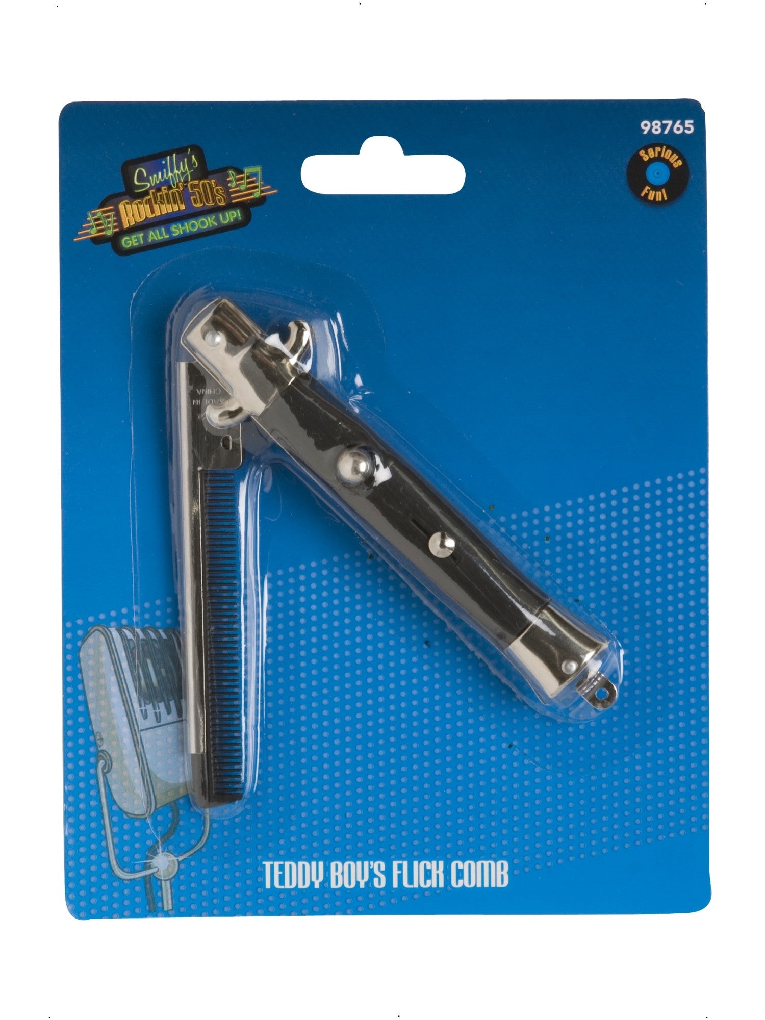 50s Style Teddy Boy Flick Comb, Black