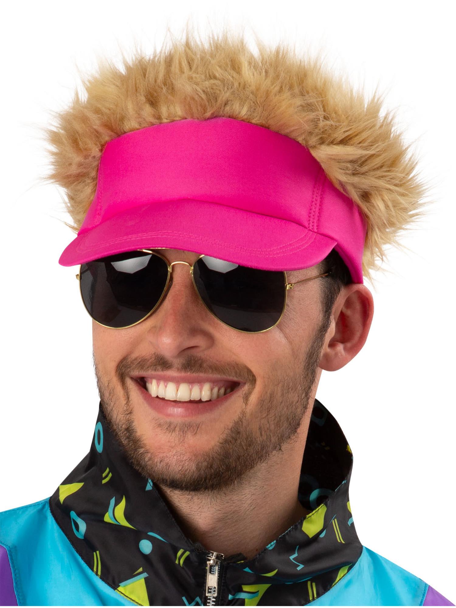 80s Neon Pink Visor Hat