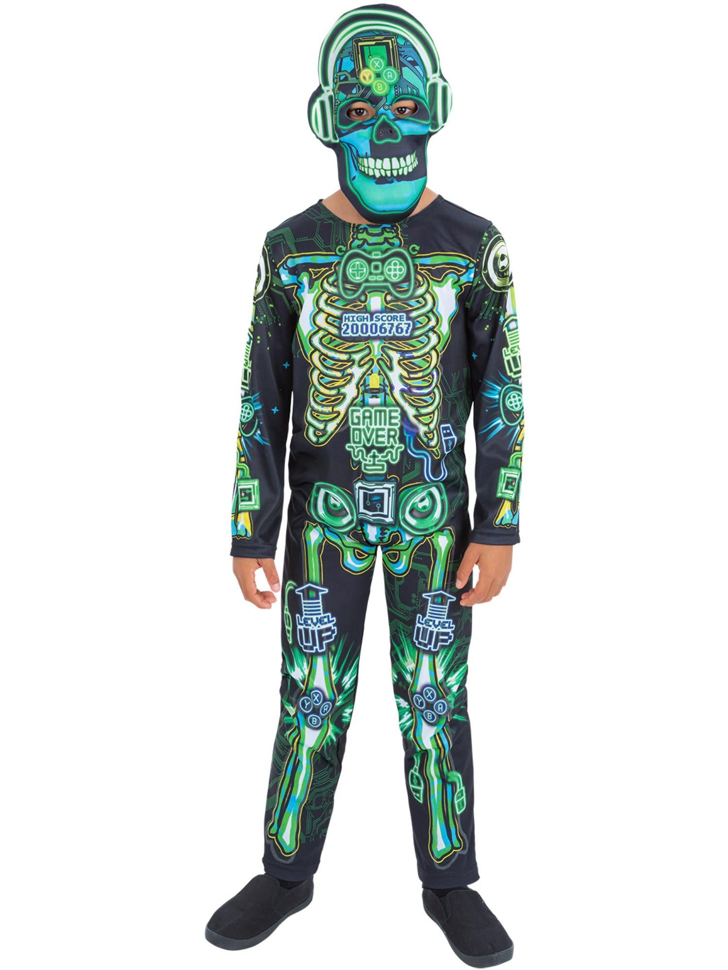 Skeleton Gamer Costume, Glow in the Dark