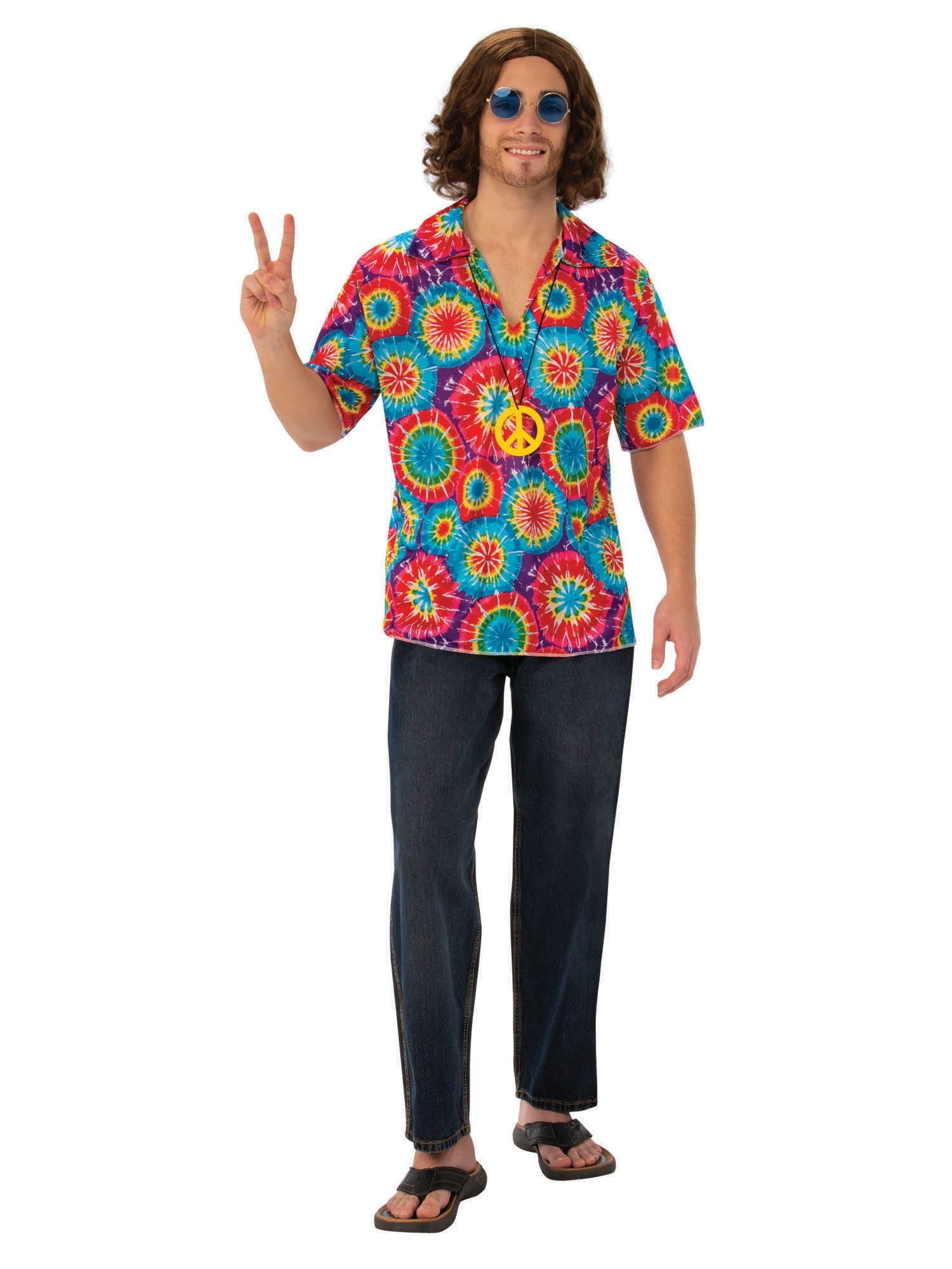 Hippe psychedelische hippie top & ketting