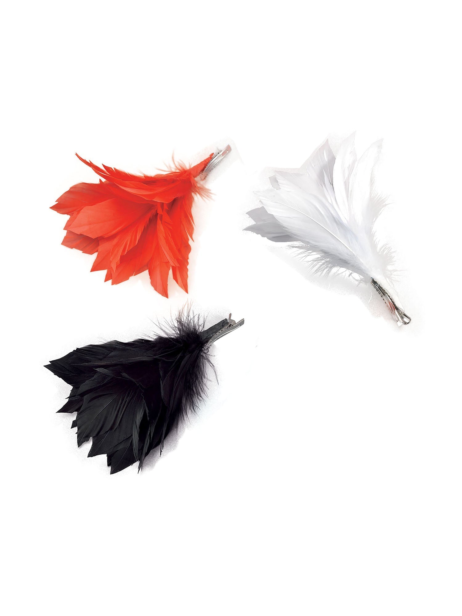 White Feather Flower Clip