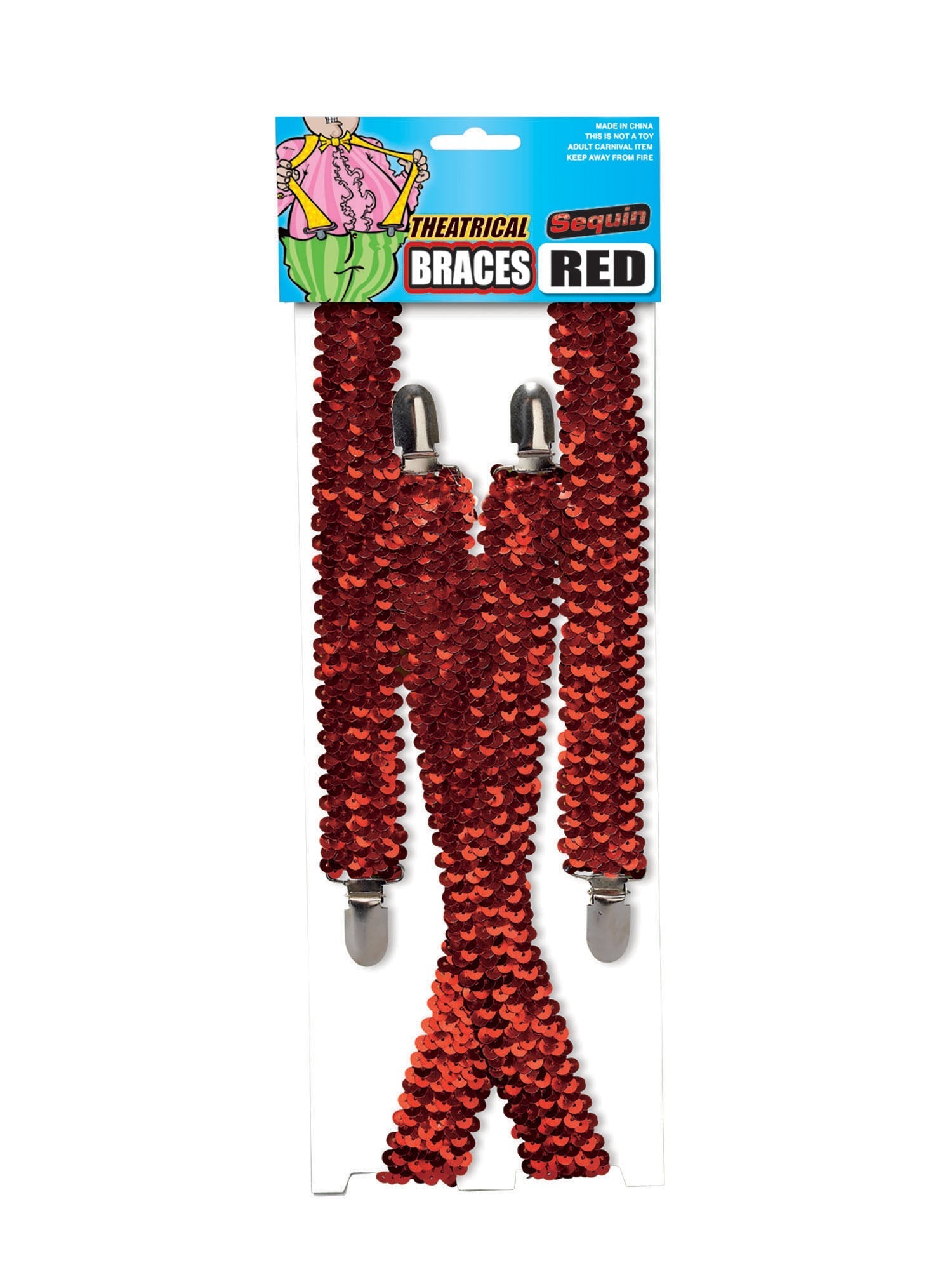 Sequin Braces Red