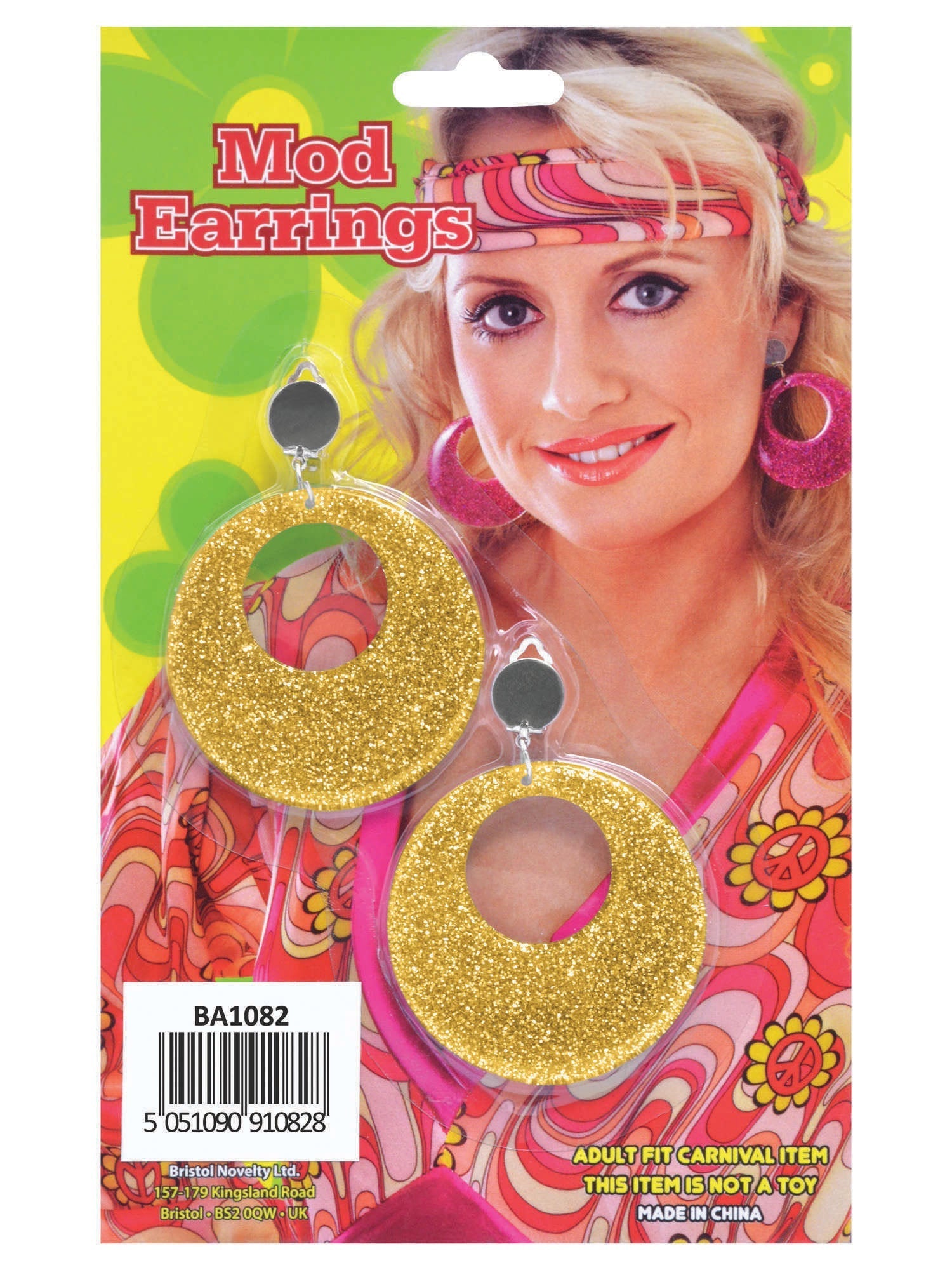 Gold Mod Glitter Earrings