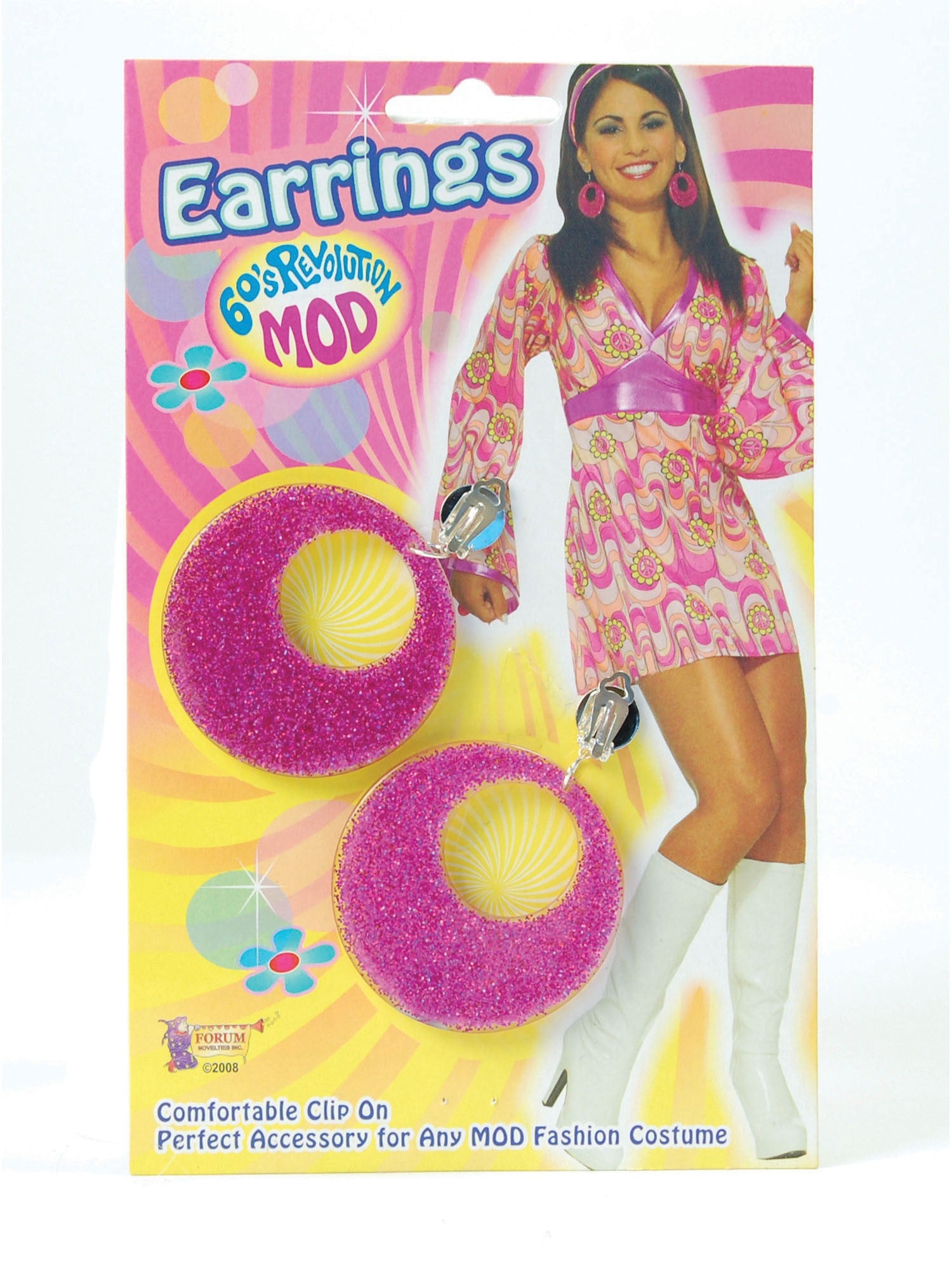Rosa Mod-Glitter-Ohrringe