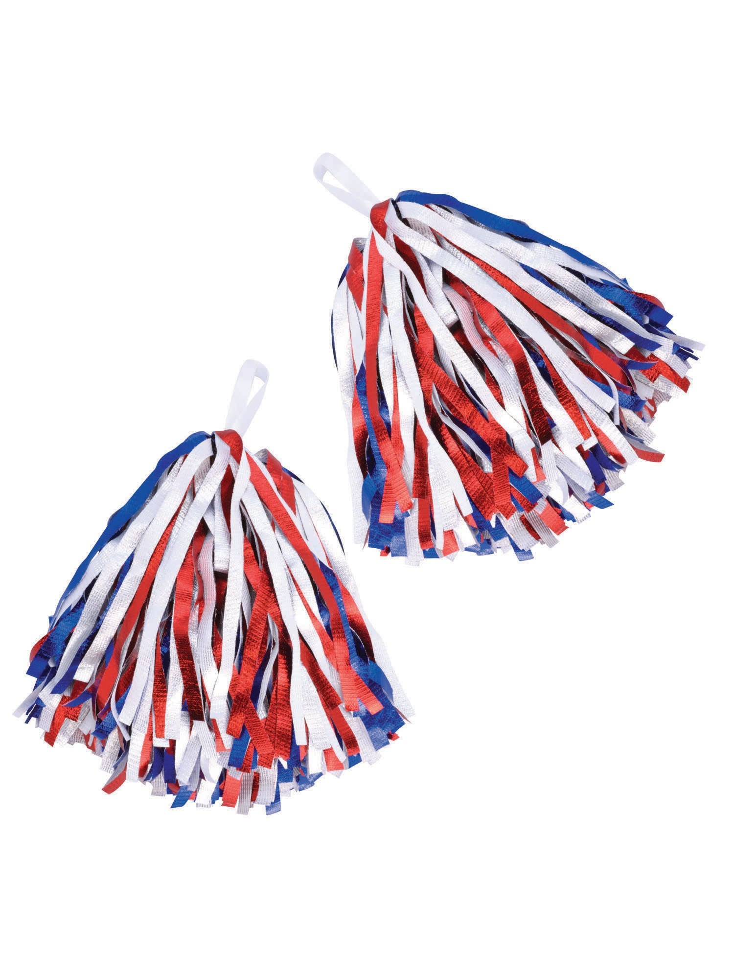 Paar pompons rood/wit/blauw