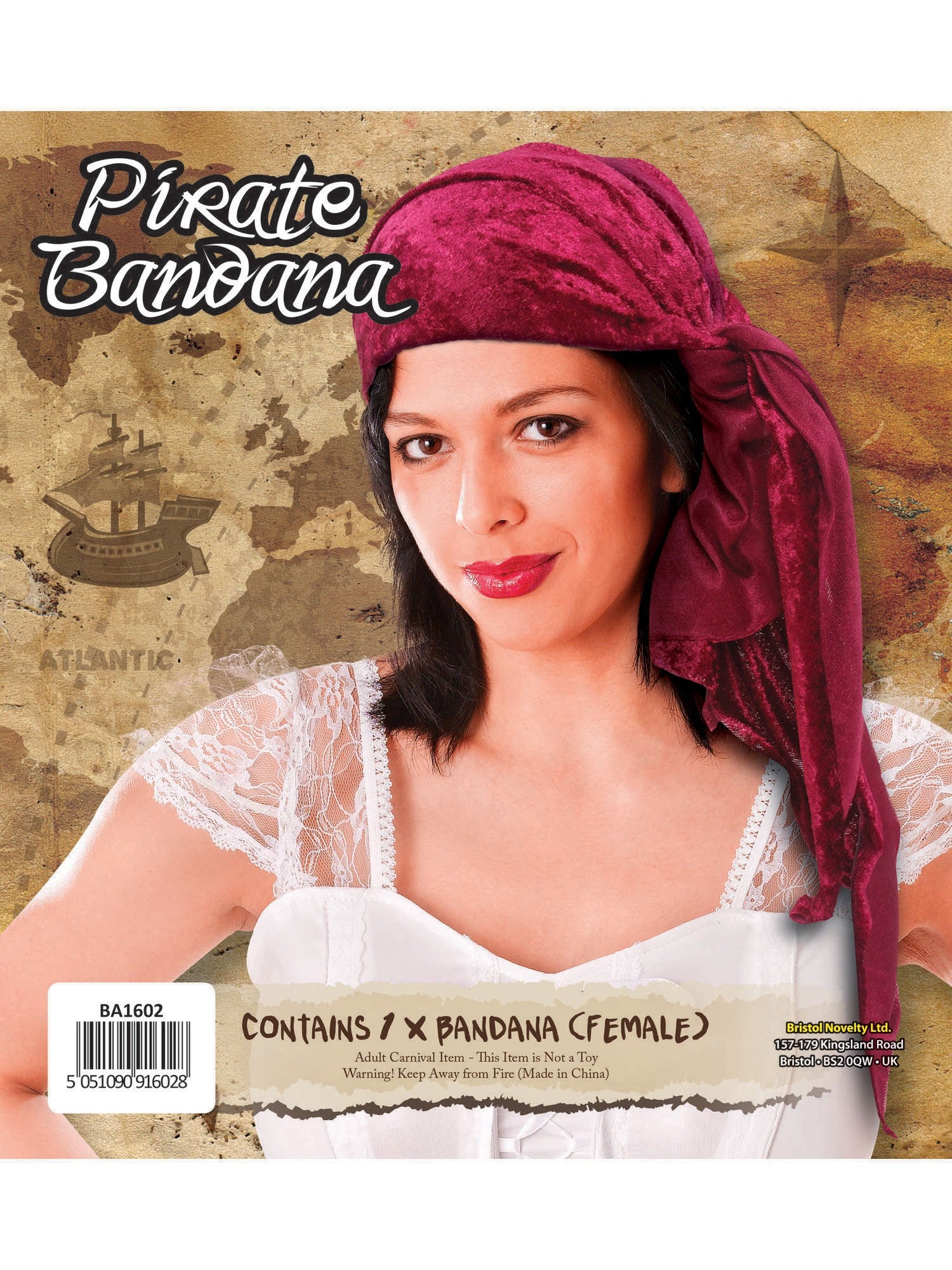 Weibliches Piratenbandana aus Samt
