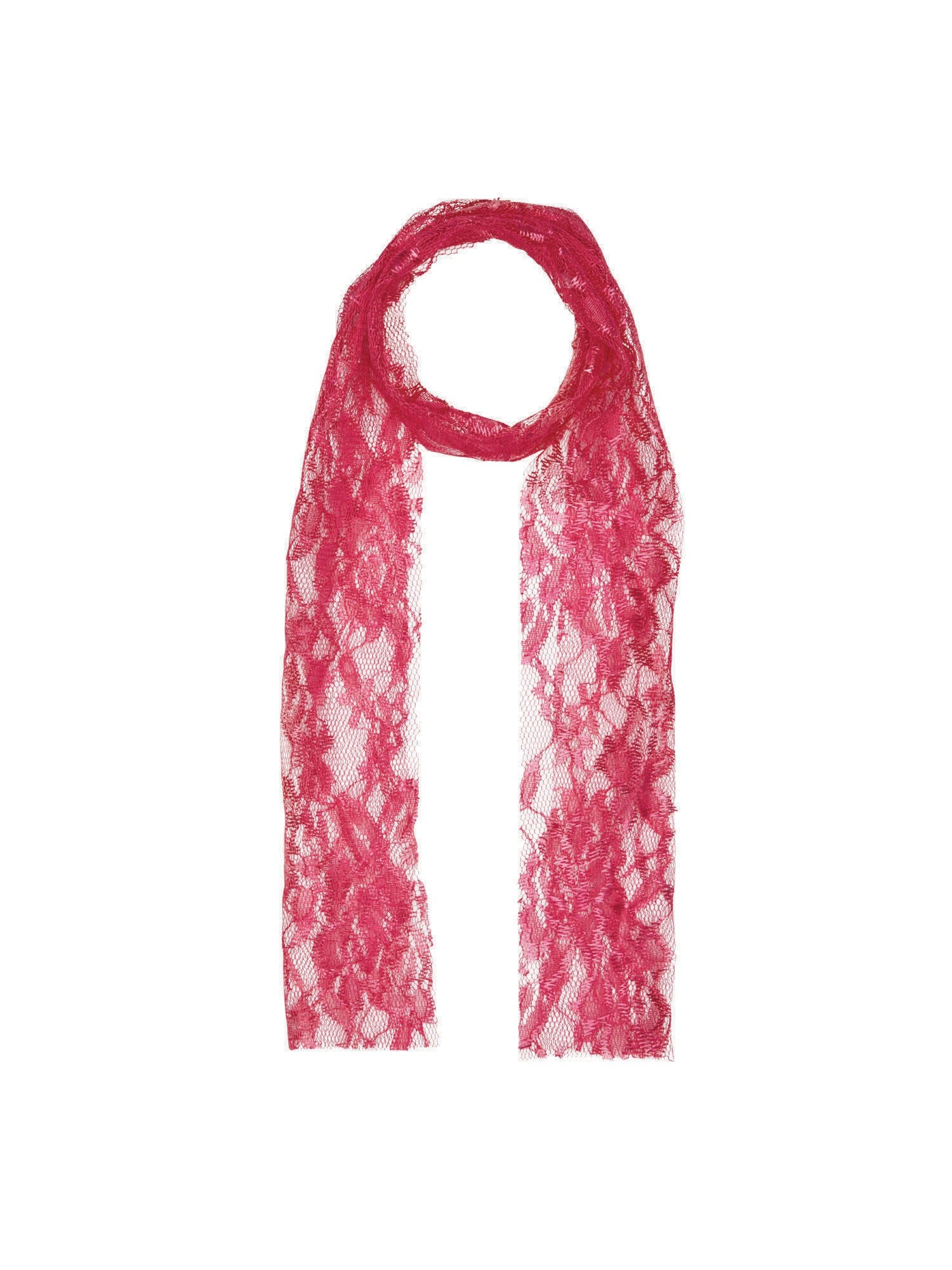 80er Jahre Neon-Spitzenschal - Rosa