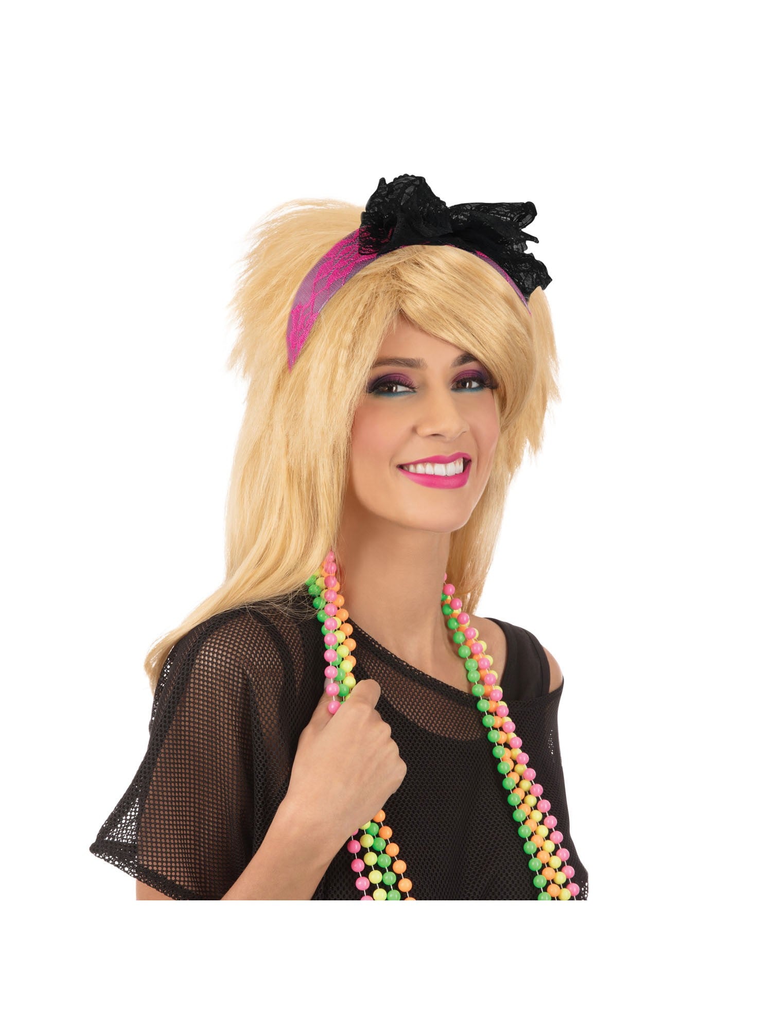 80's Neon Kanten Hoofdband - Roze