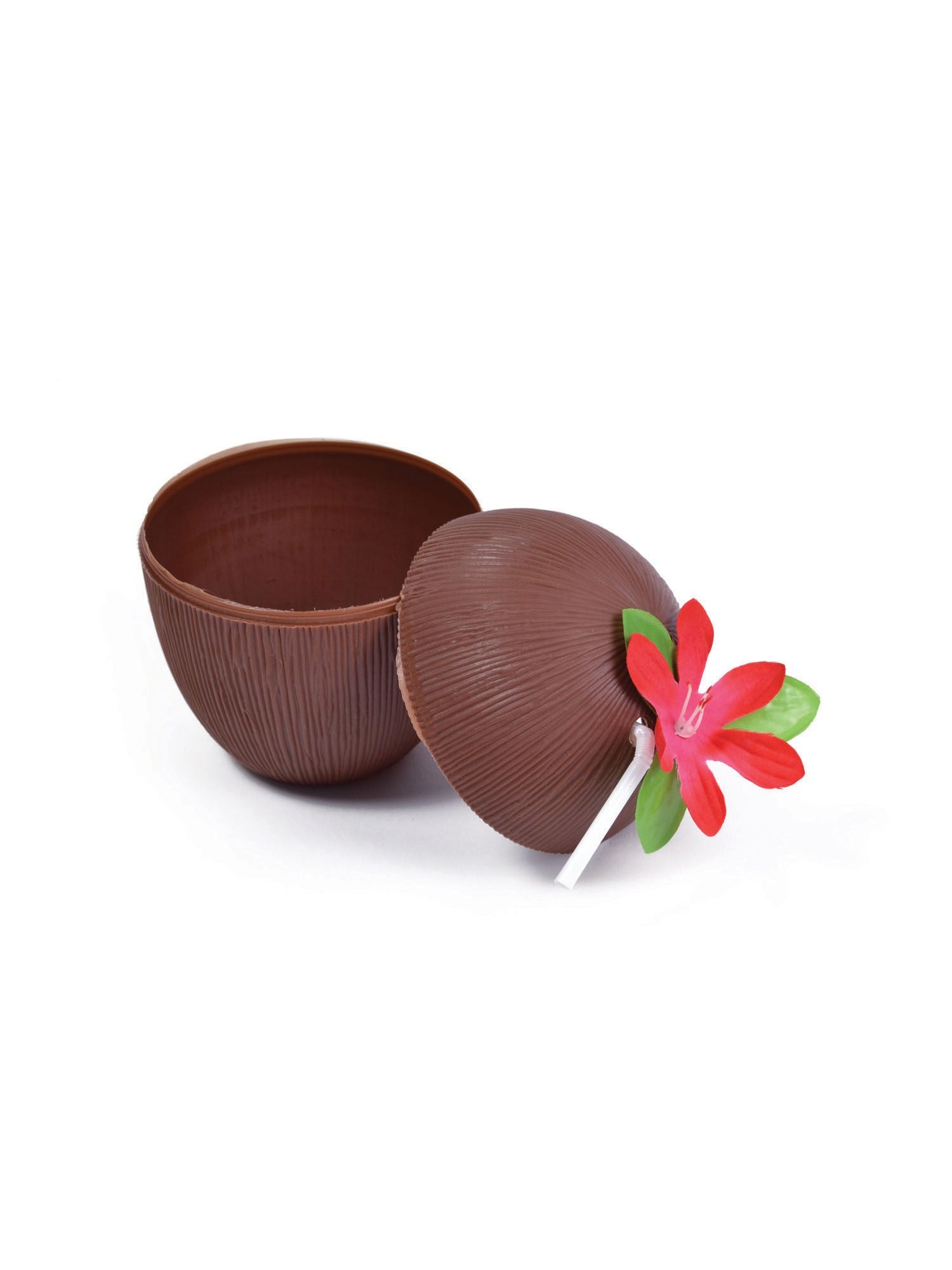 Kokosnussbecher Blume & Strohhalm