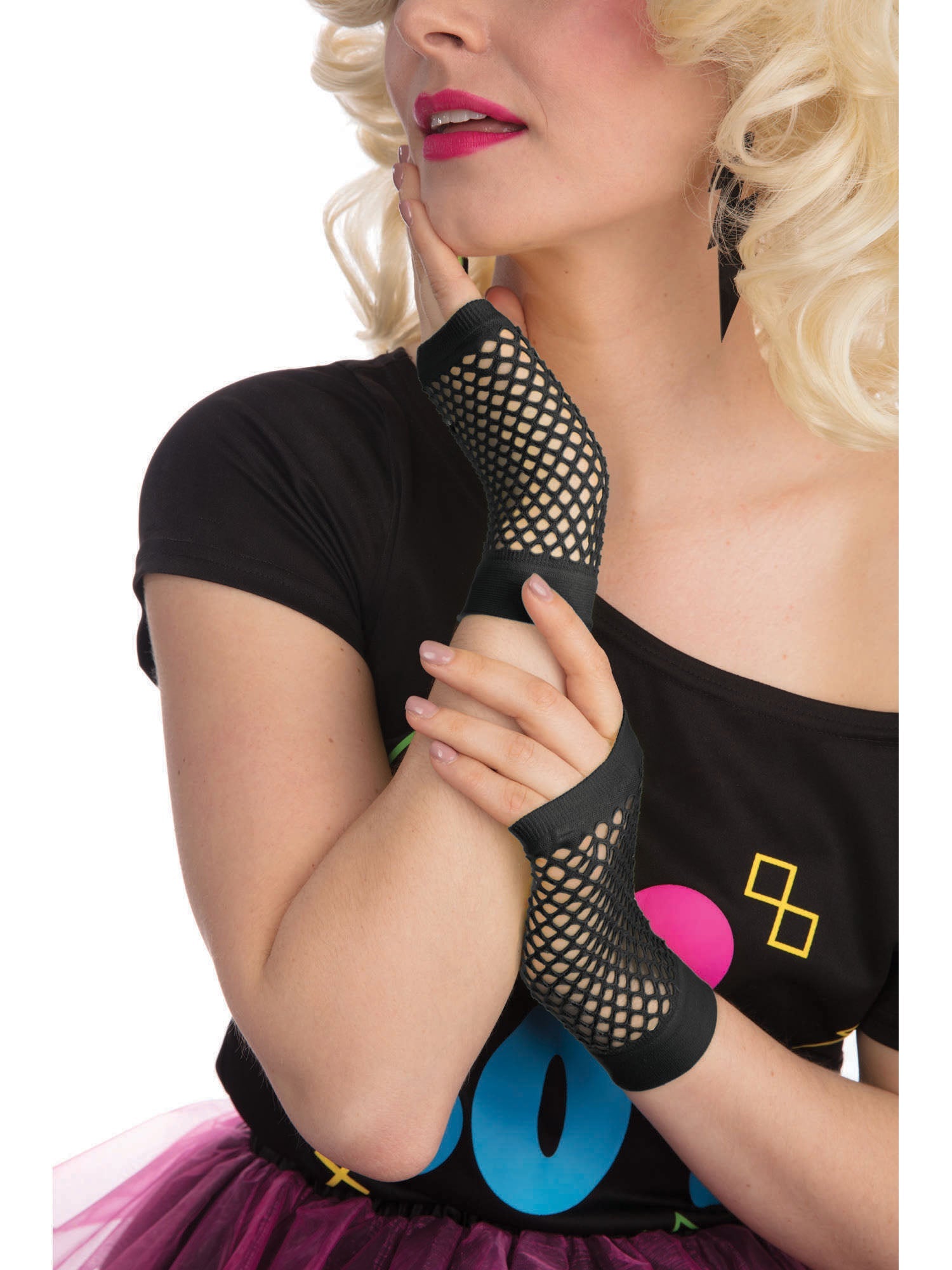 Fishnet Gloves - Short - Black