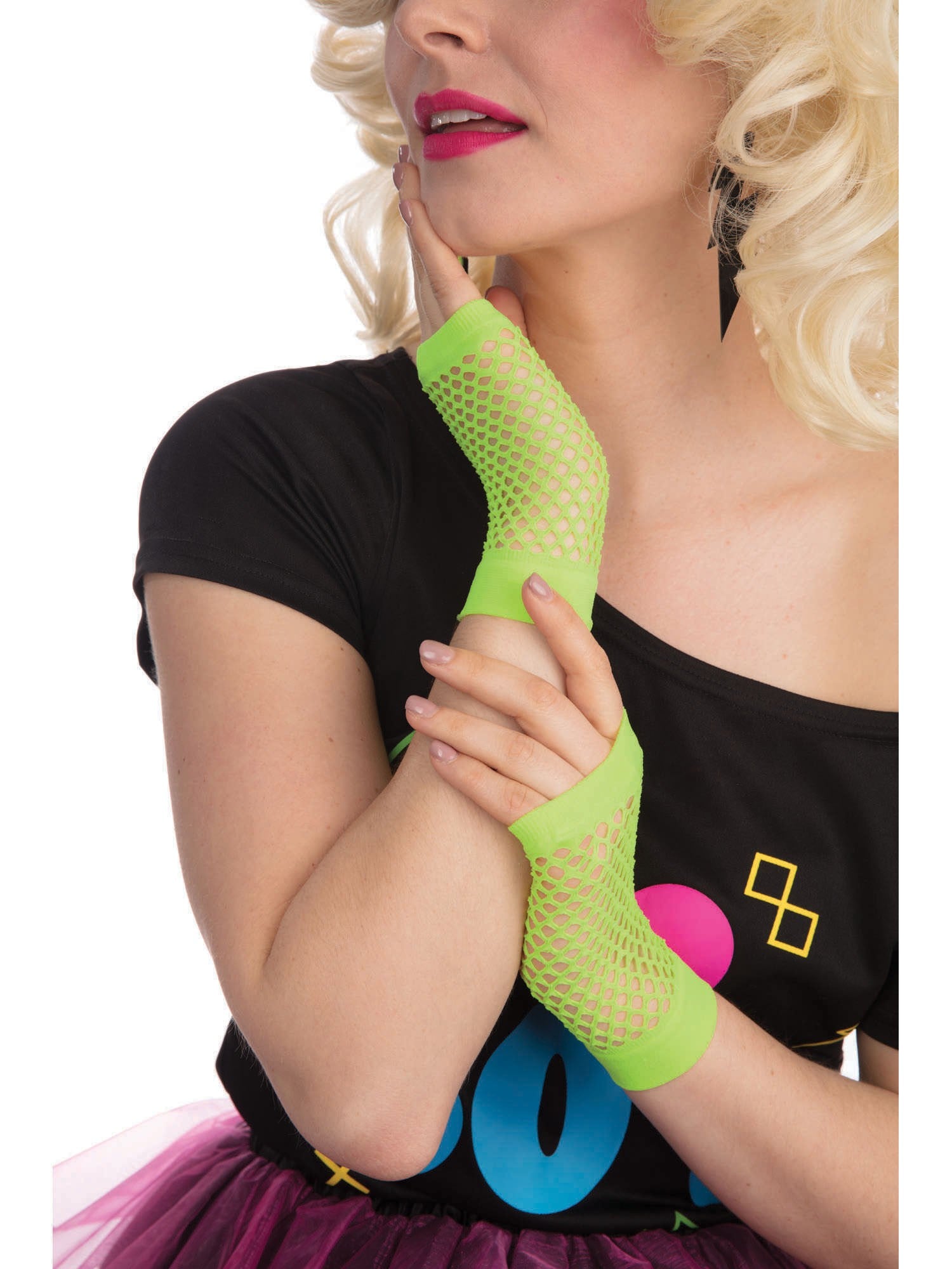 Fishnet Gloves - Short - Neon Green